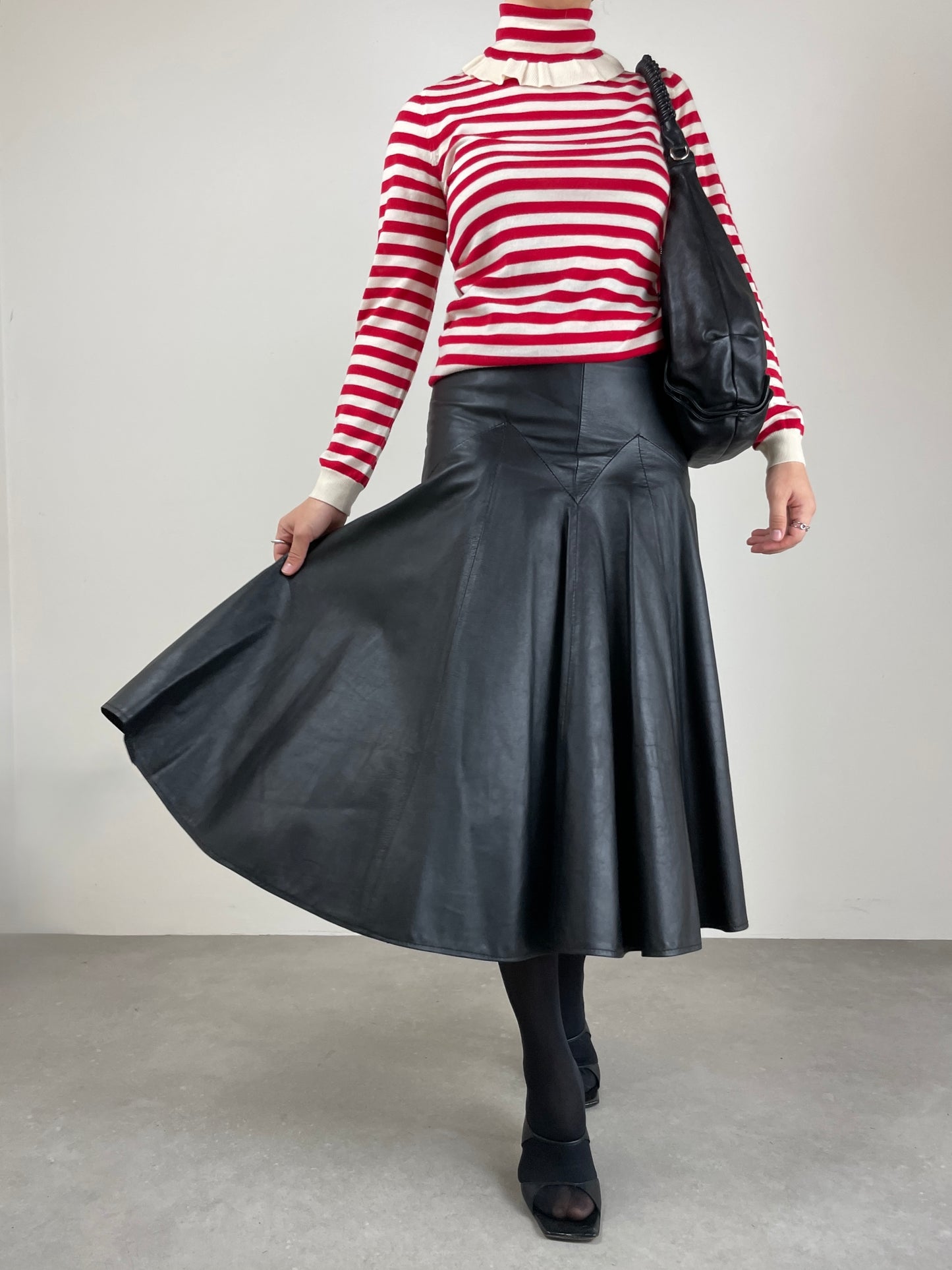 Gonna vintage in vera pelle