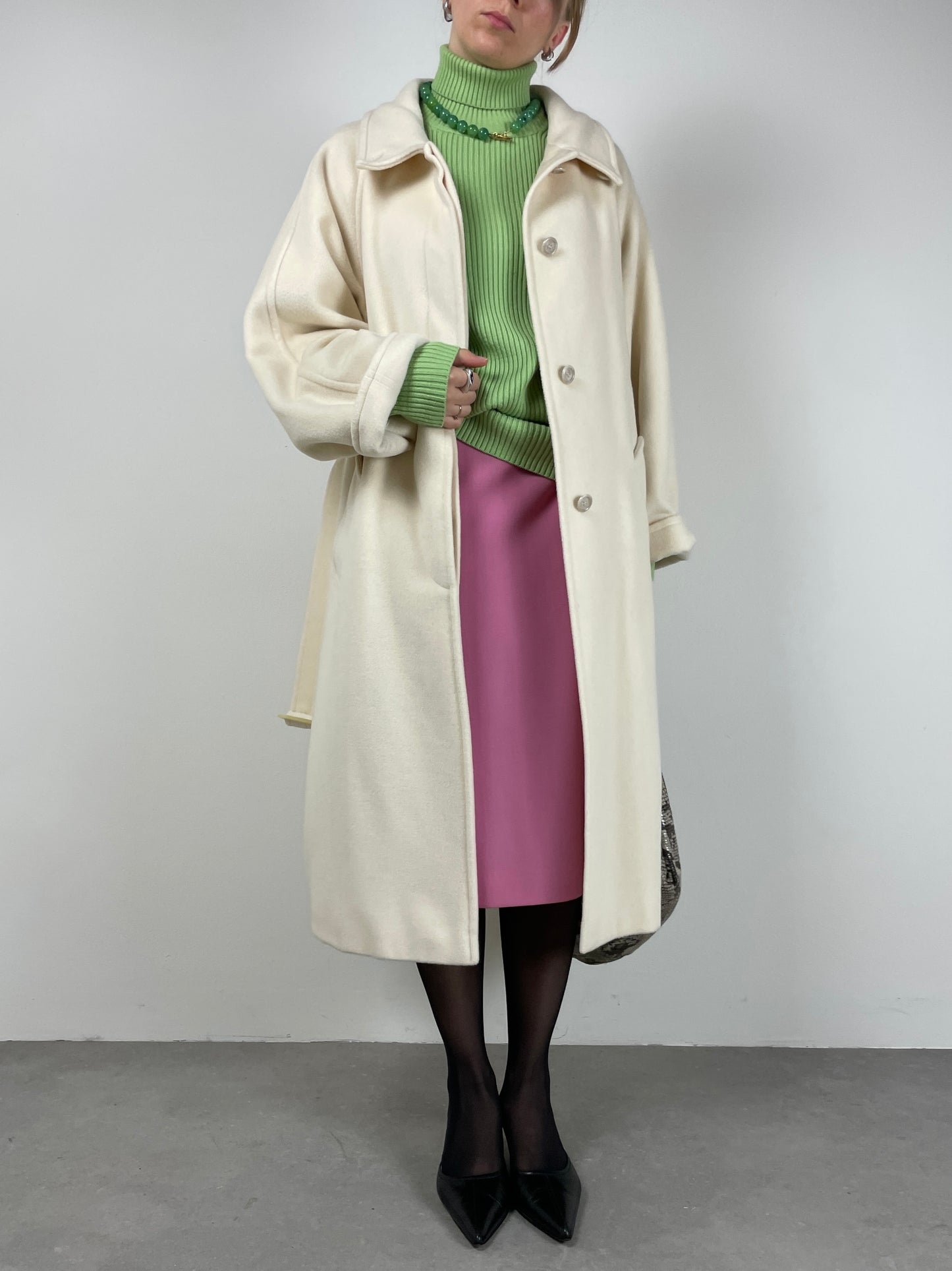 MAX MARA cappotto in lana color crema