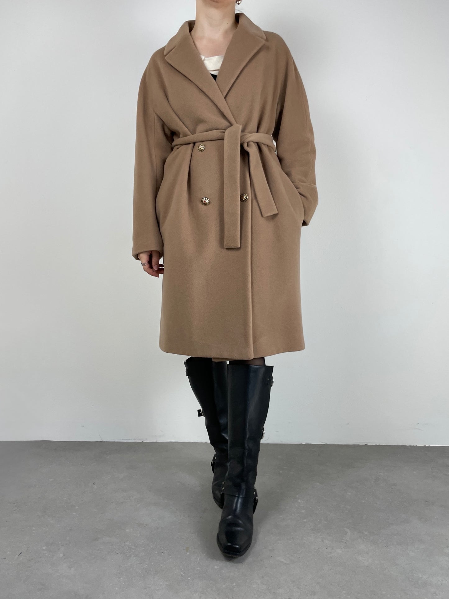 Cappotto vintage Made in Italy in lana, angora e cashmere