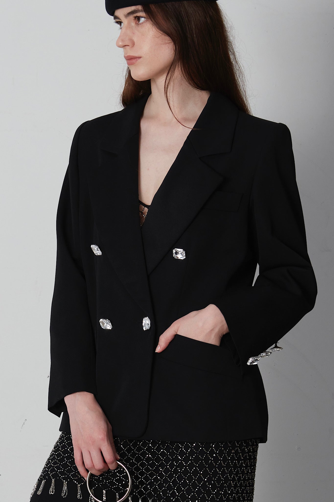 Yves Saint Laurent Blazer smoking con bottoni gioiello
