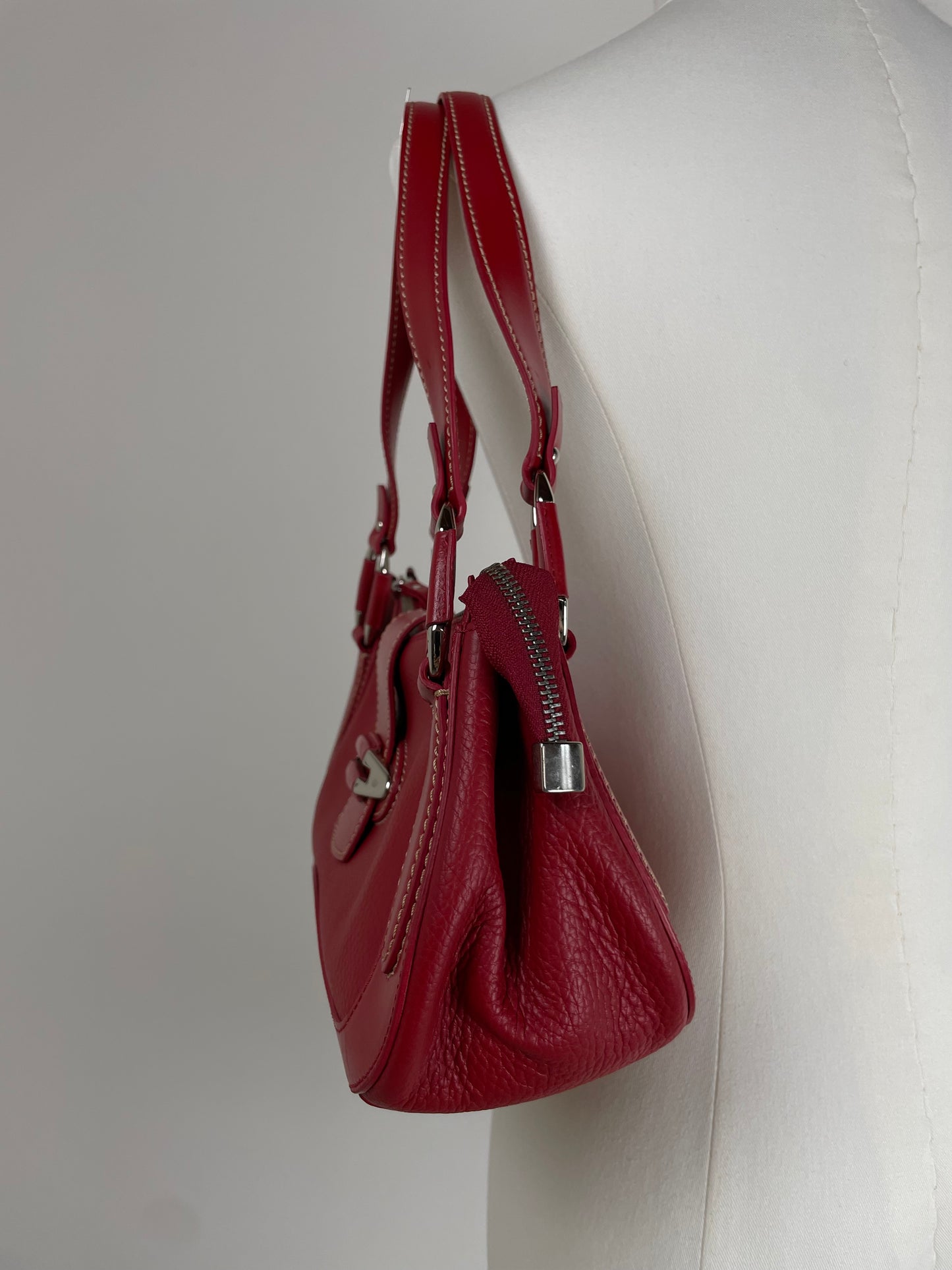 Borsa in vera pelle rossa