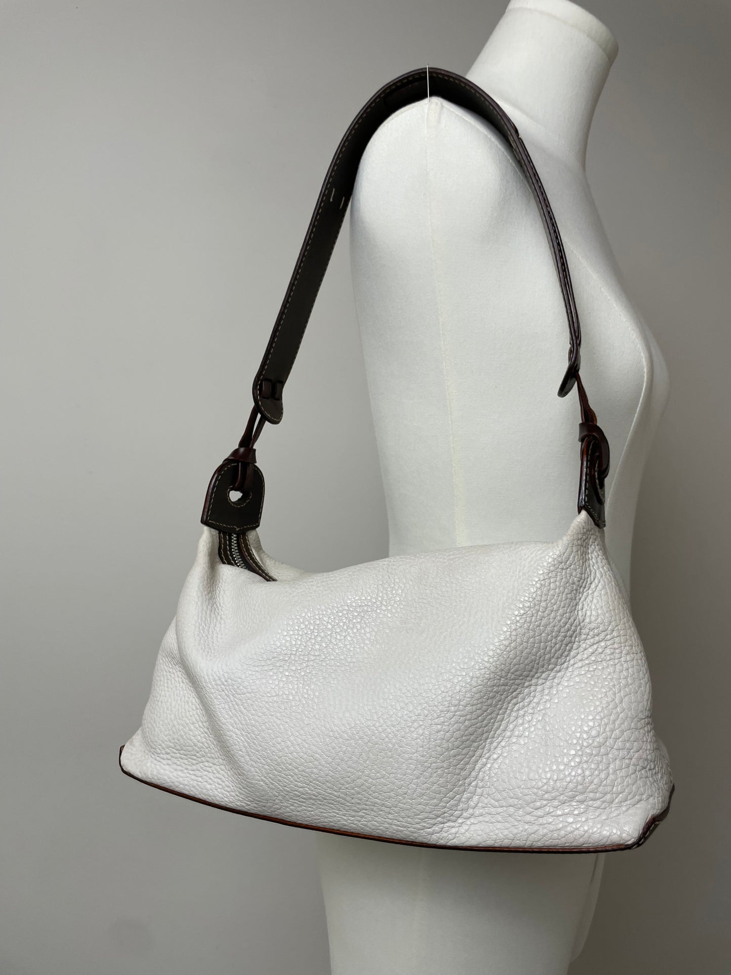 Borsa in vera pelle bicolore