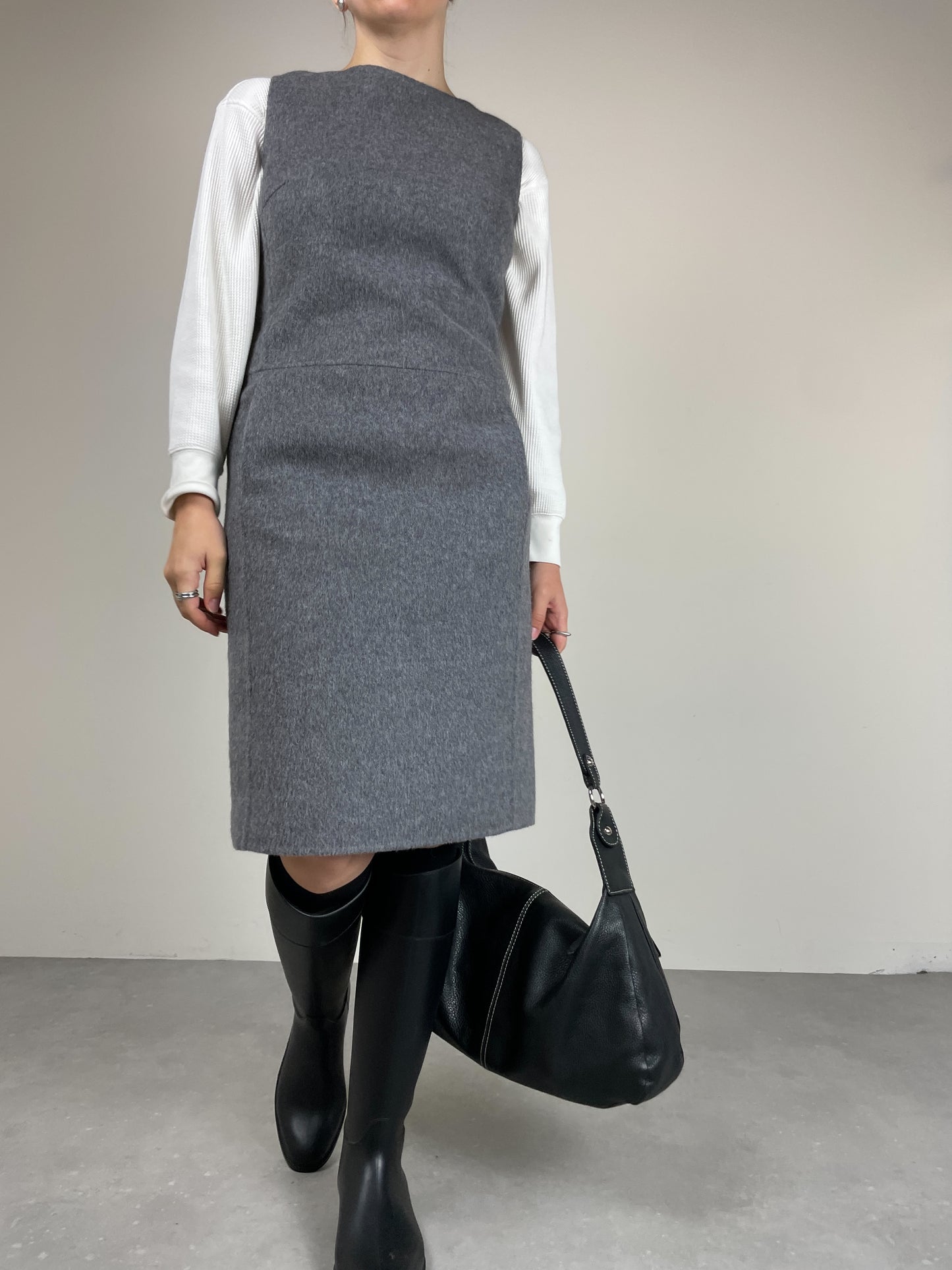 MAX MARA abito in drap di lana e angora doppiato