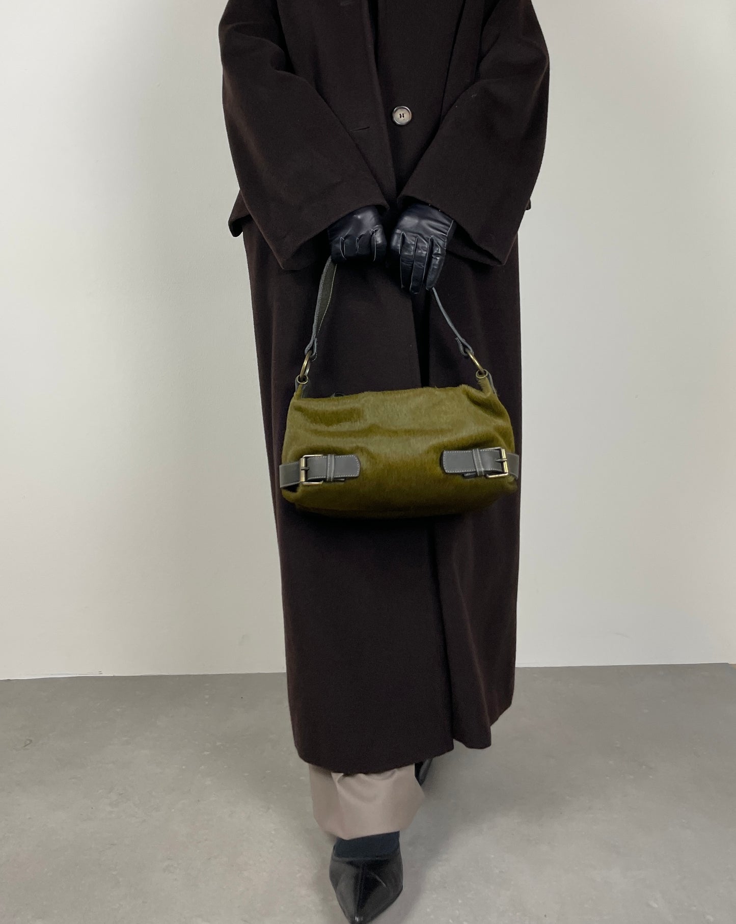 Made in Italy green leather bag