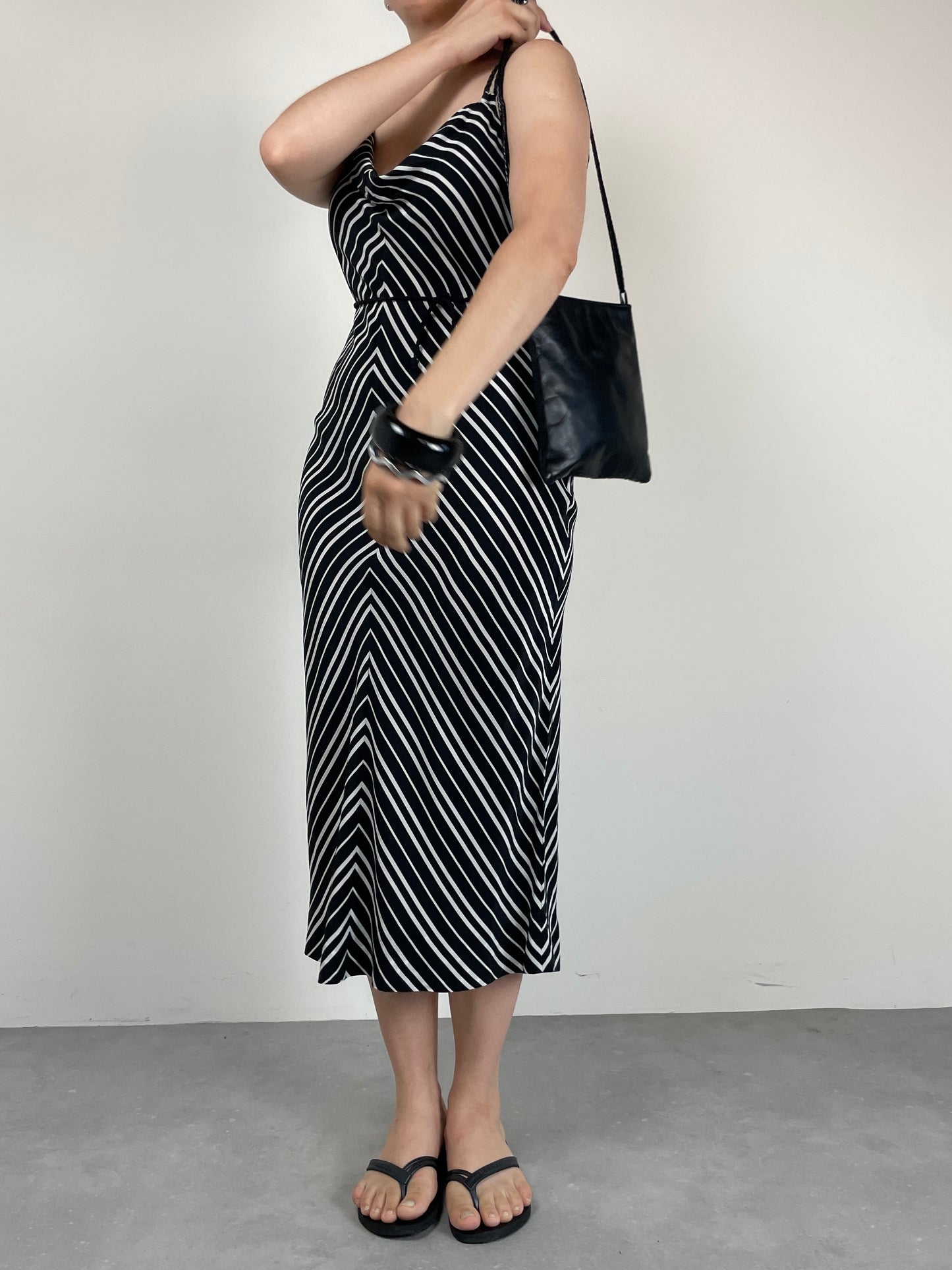 Abito vintage in pura seta a righe