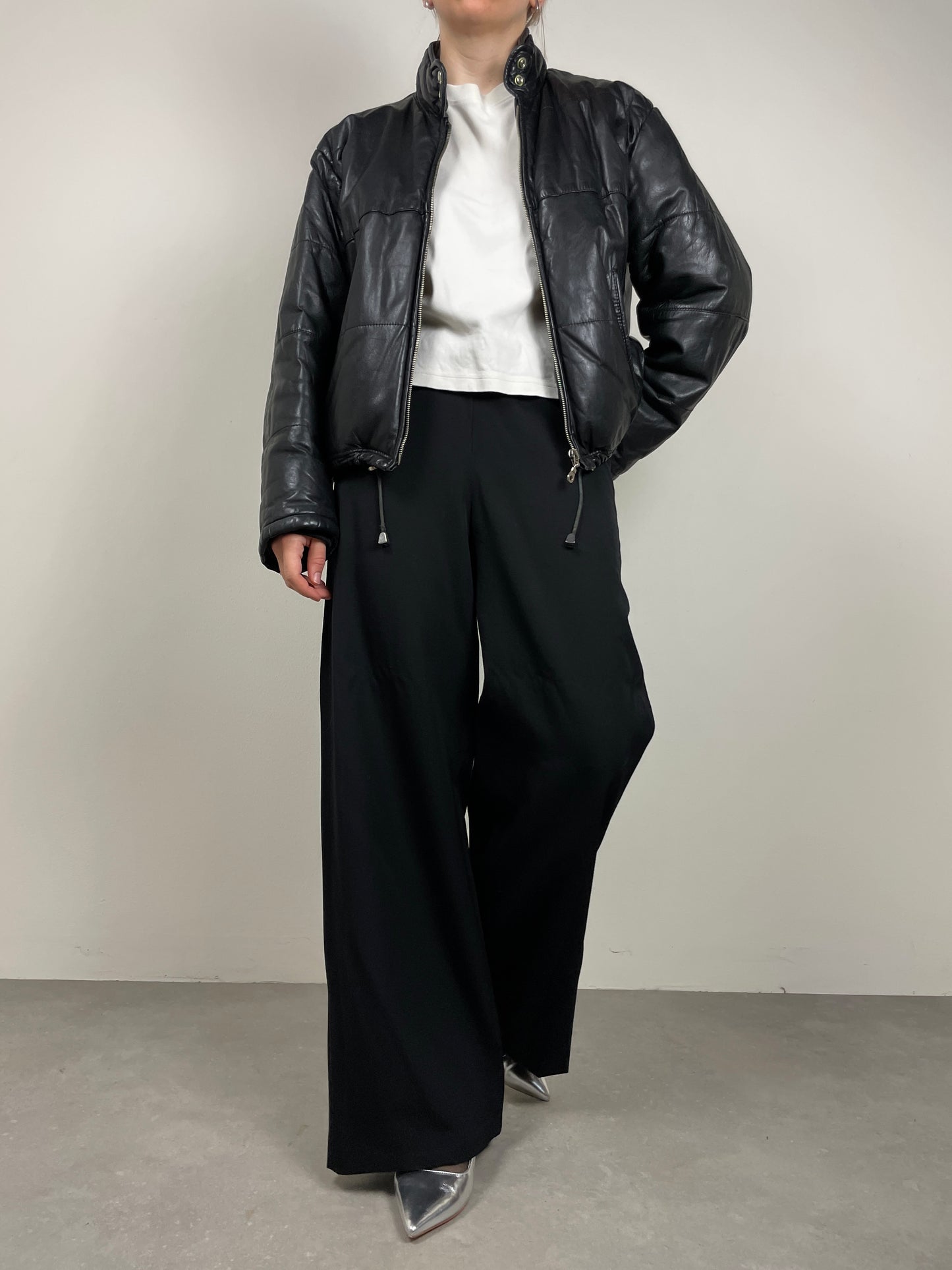 Piumino vintage in vera pelle