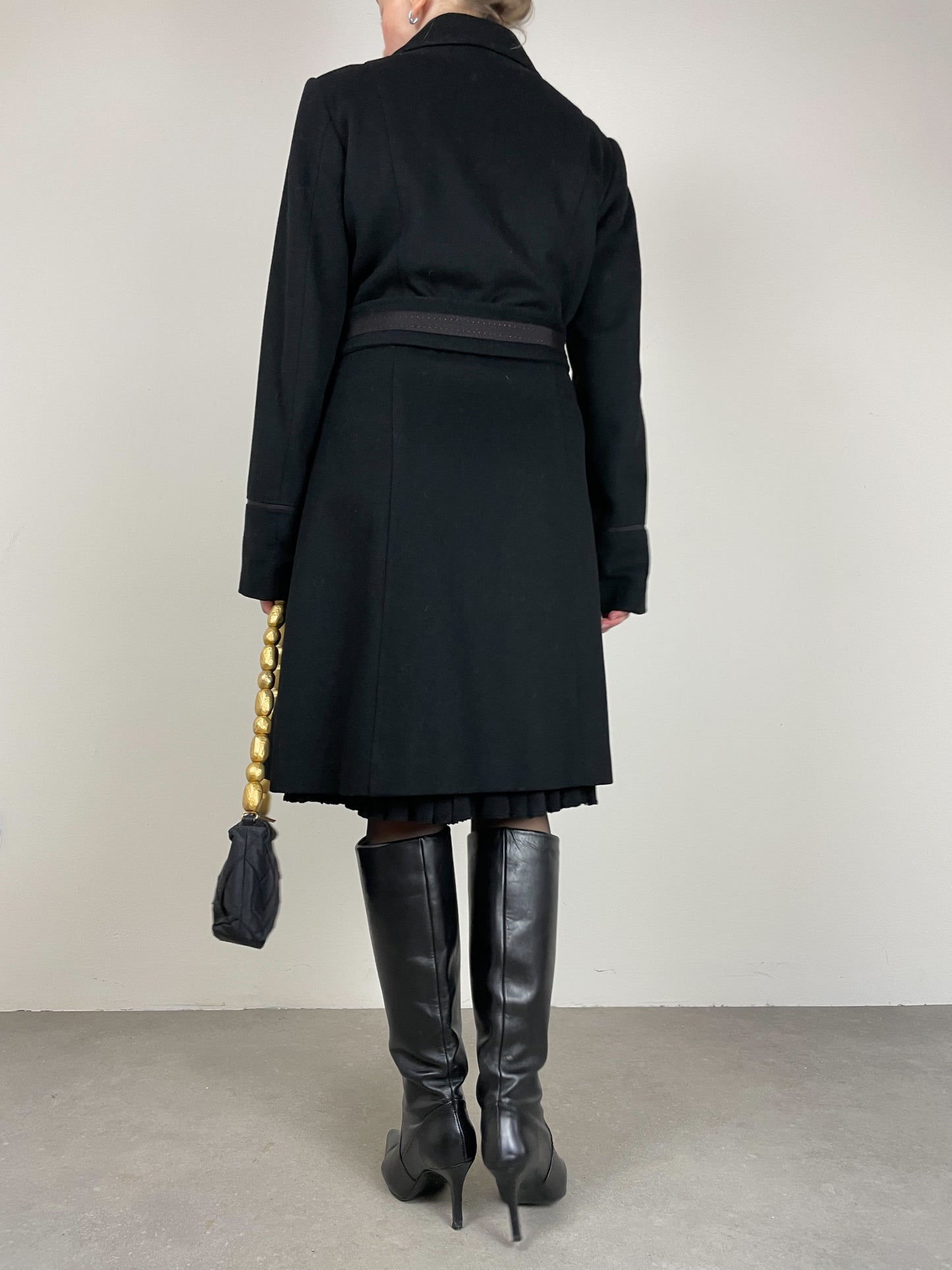Cappotto in lana e cashmere nero