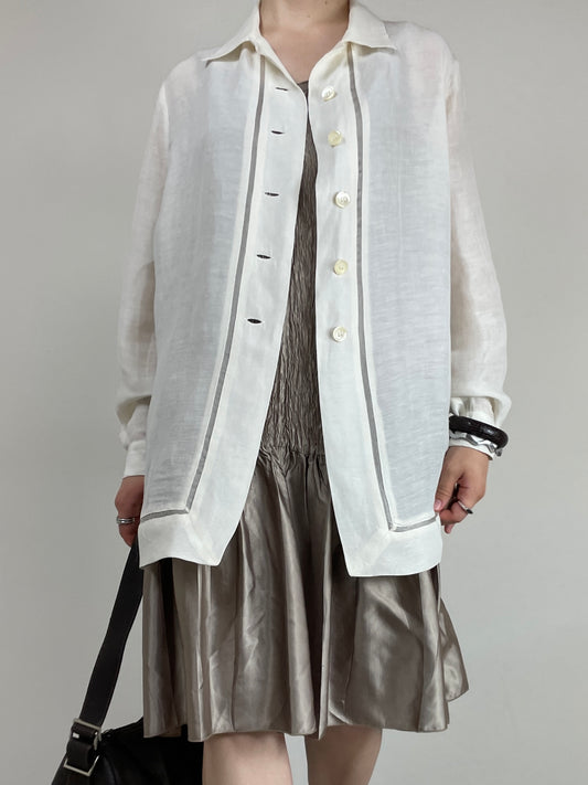 Camicia vintage in lino e cupro