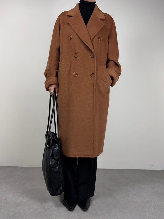 Cappotto in lana, angora e cashmere