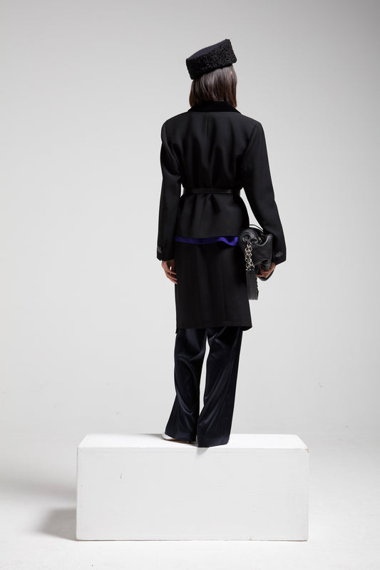 Pantaloni Alberta Ferretti in seta blu