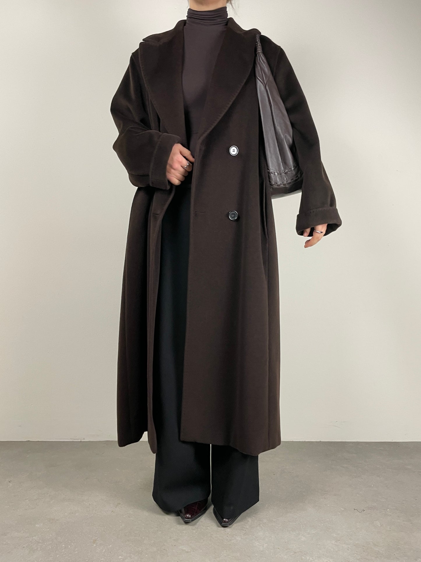 Cappotto Max Mara in pura lana vergine color marrone