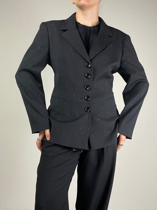 Blazer vintage in misto lana gessato