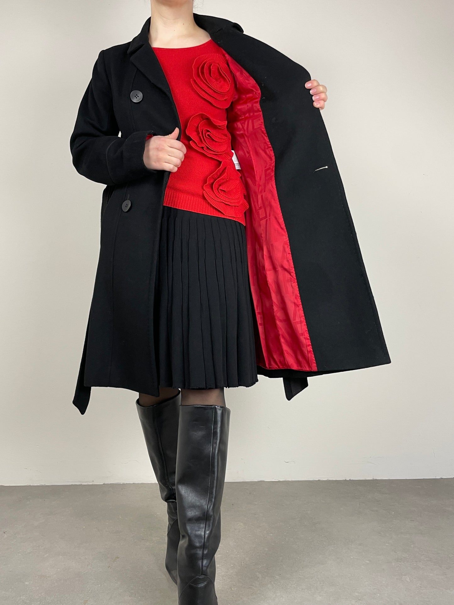 Cappotto in lana e cashmere nero
