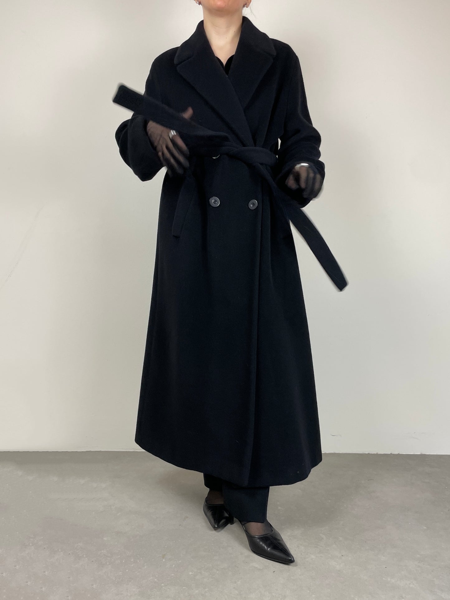 Cappotto nero Made in Italy in lana
