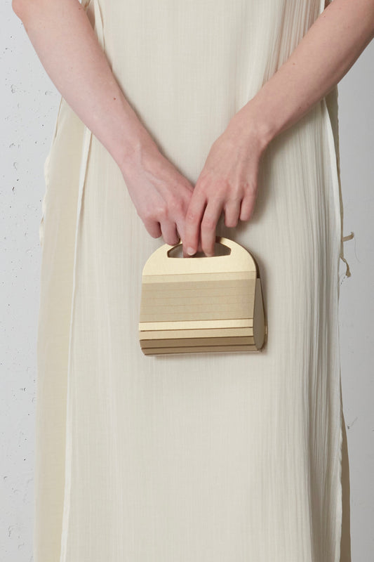 Borsetta vintage in acrilico oro con manico e tracolla