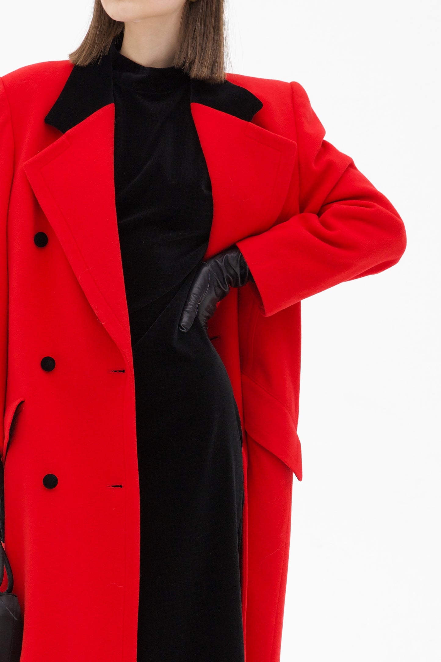 Cappotto vintage in lana e cashmere rosso