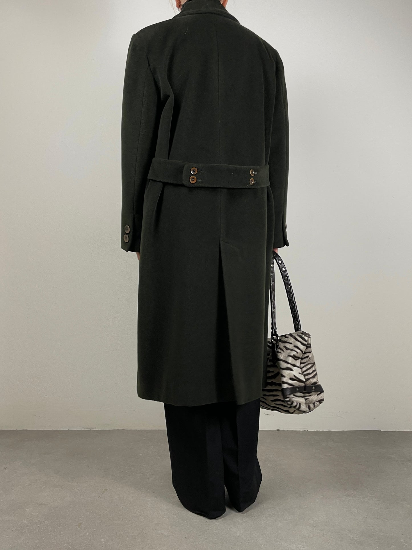 Cappotto vintage in lana verde