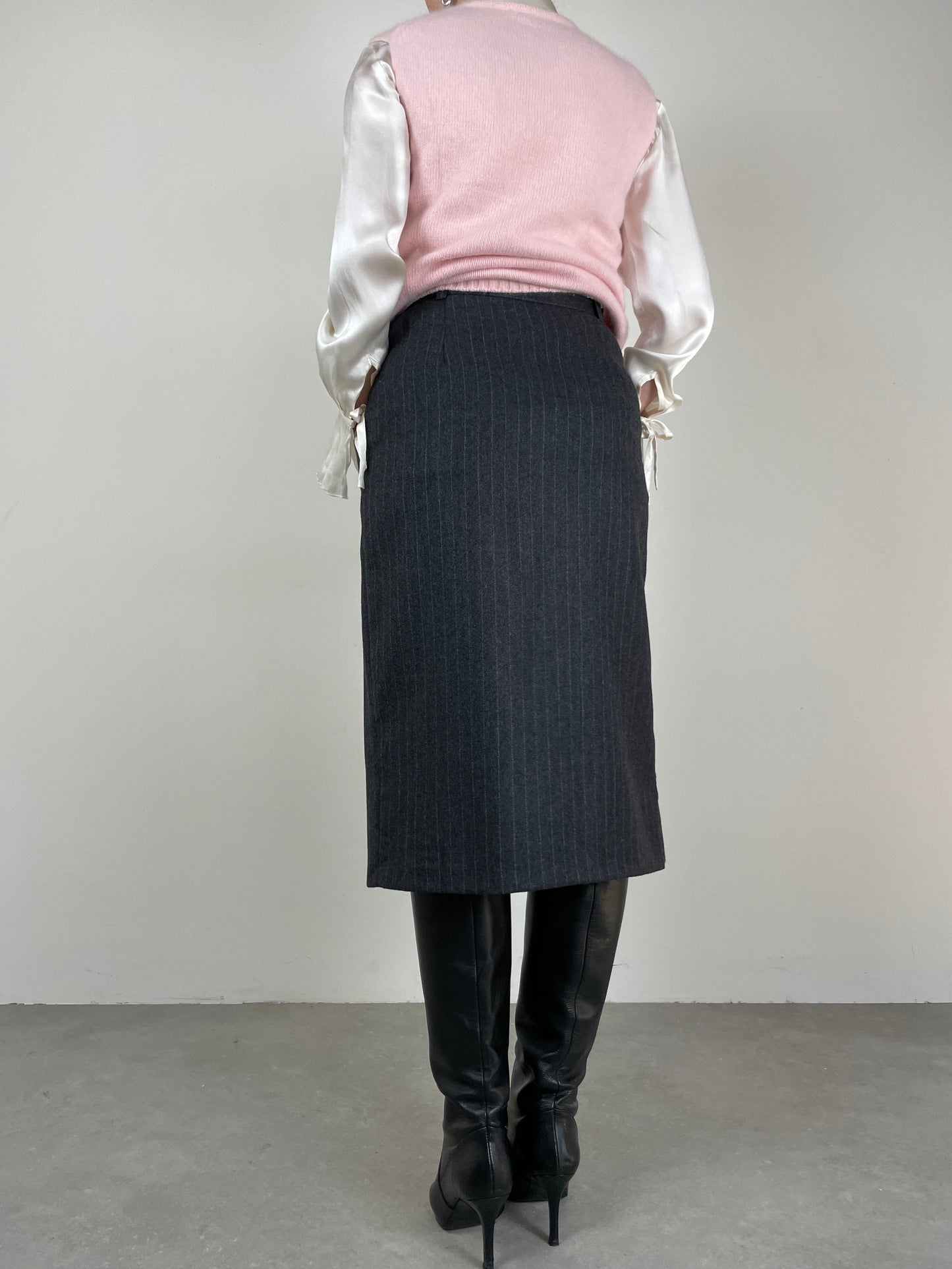 Gilet vintage in misto angora rosa