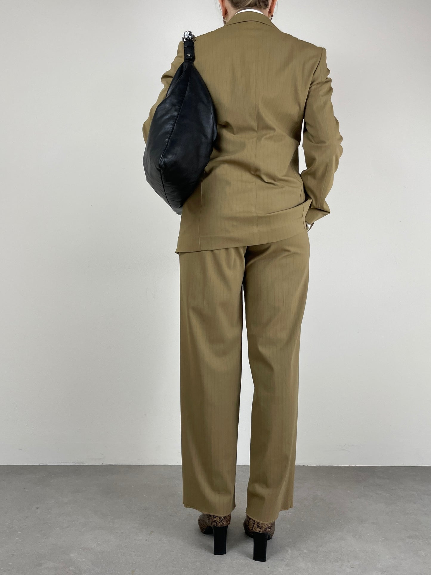 Completo vintage Made in Italy in misto lana gessato