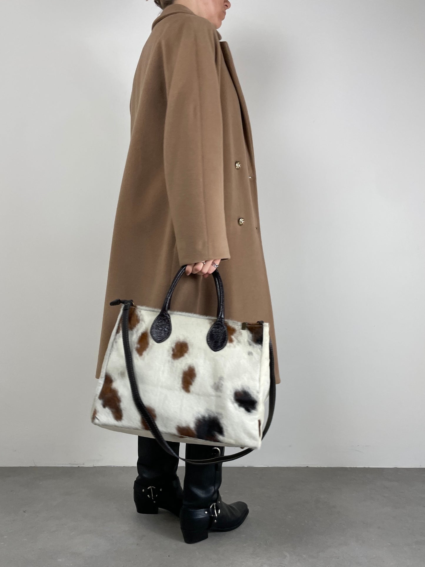 Maxi borsa in vera pelle cavallino