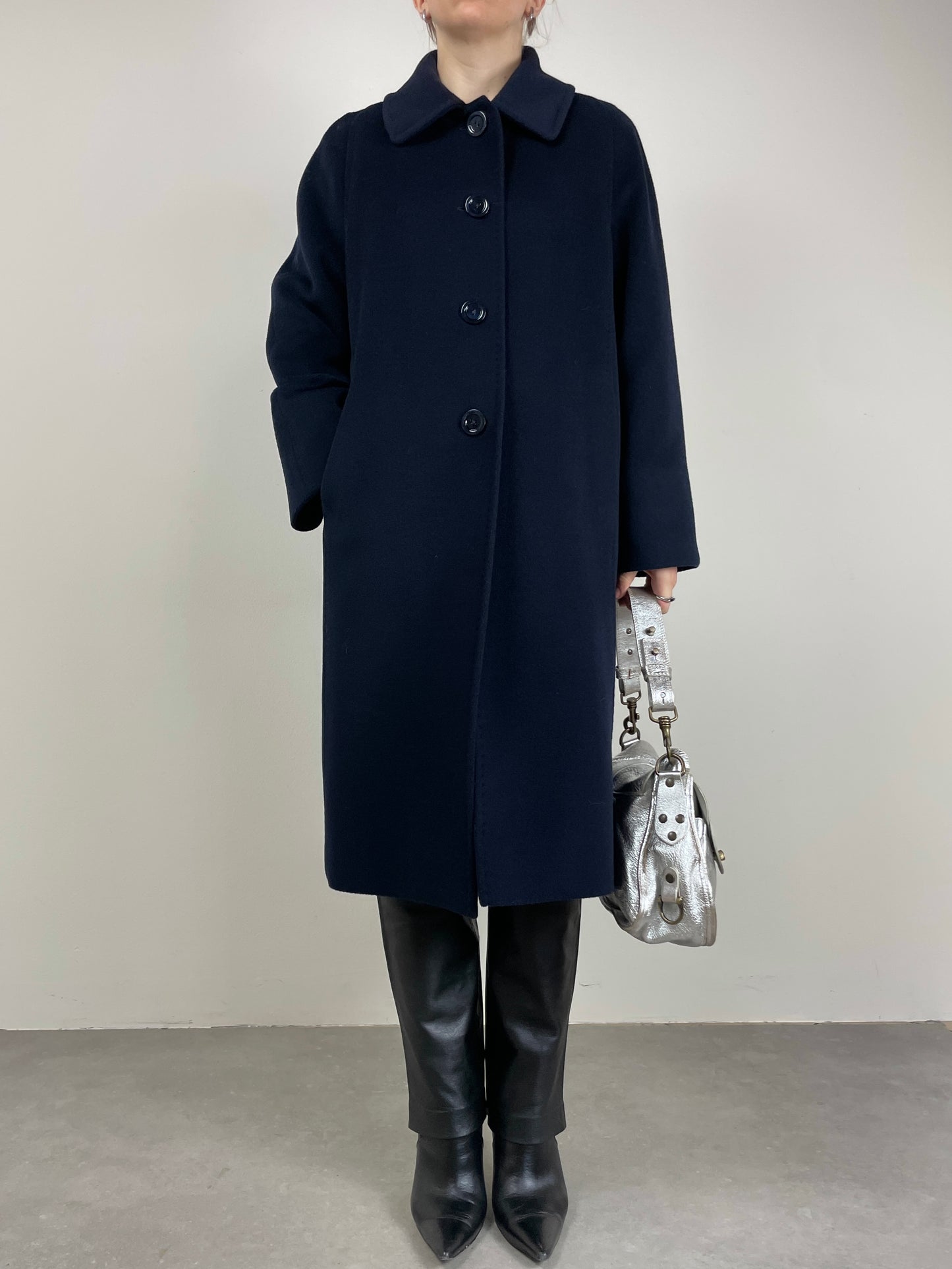 Cappotto Cinzia Rocca in pura lana vergine blu