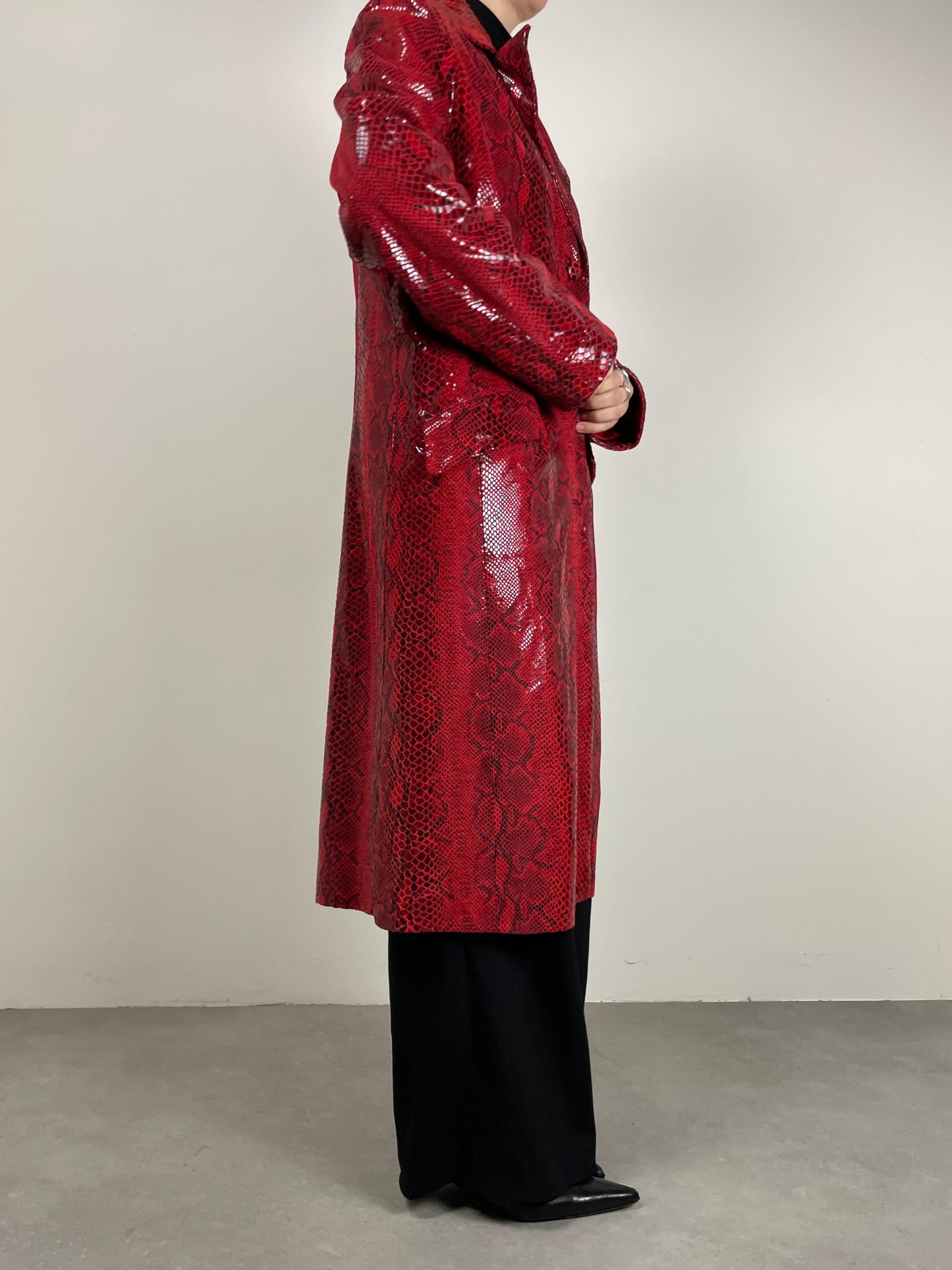 Trench in vera pelle pitonata