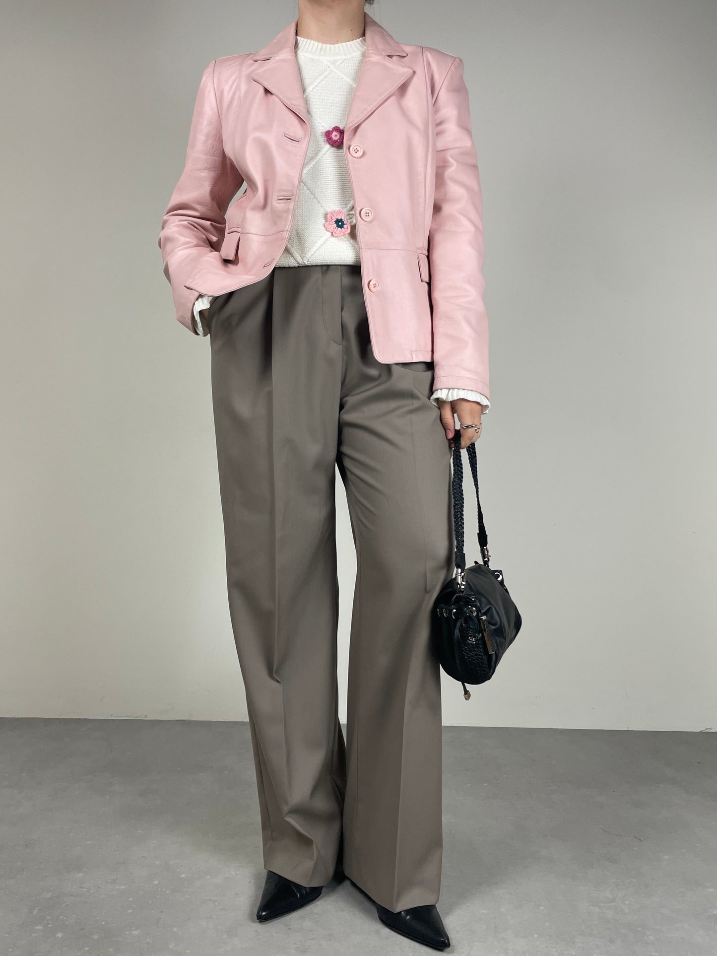 Giacca in vera pelle rosa