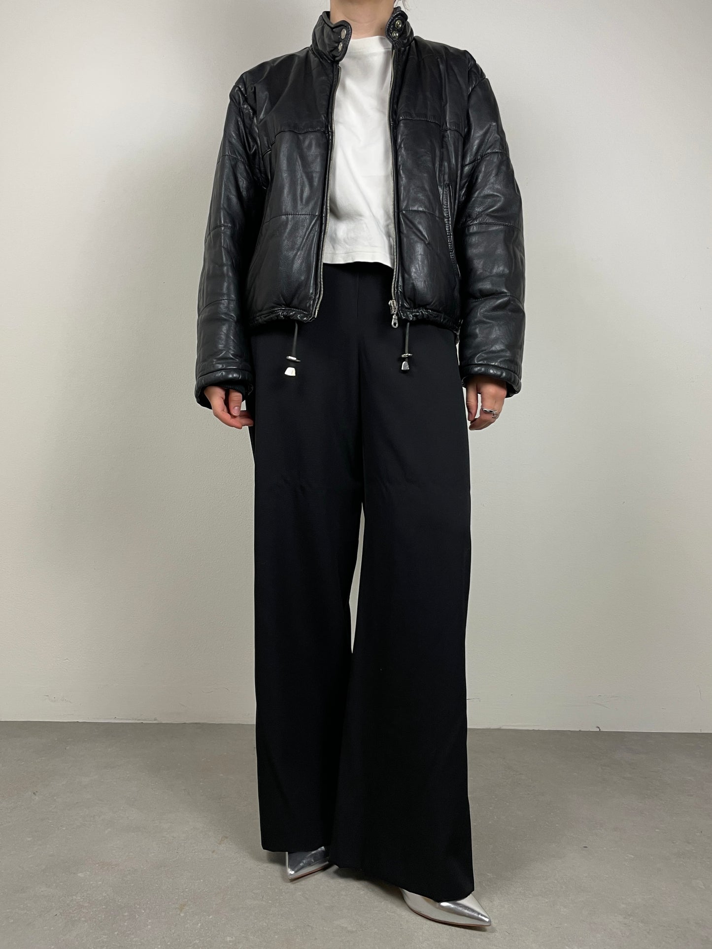 Piumino vintage in vera pelle