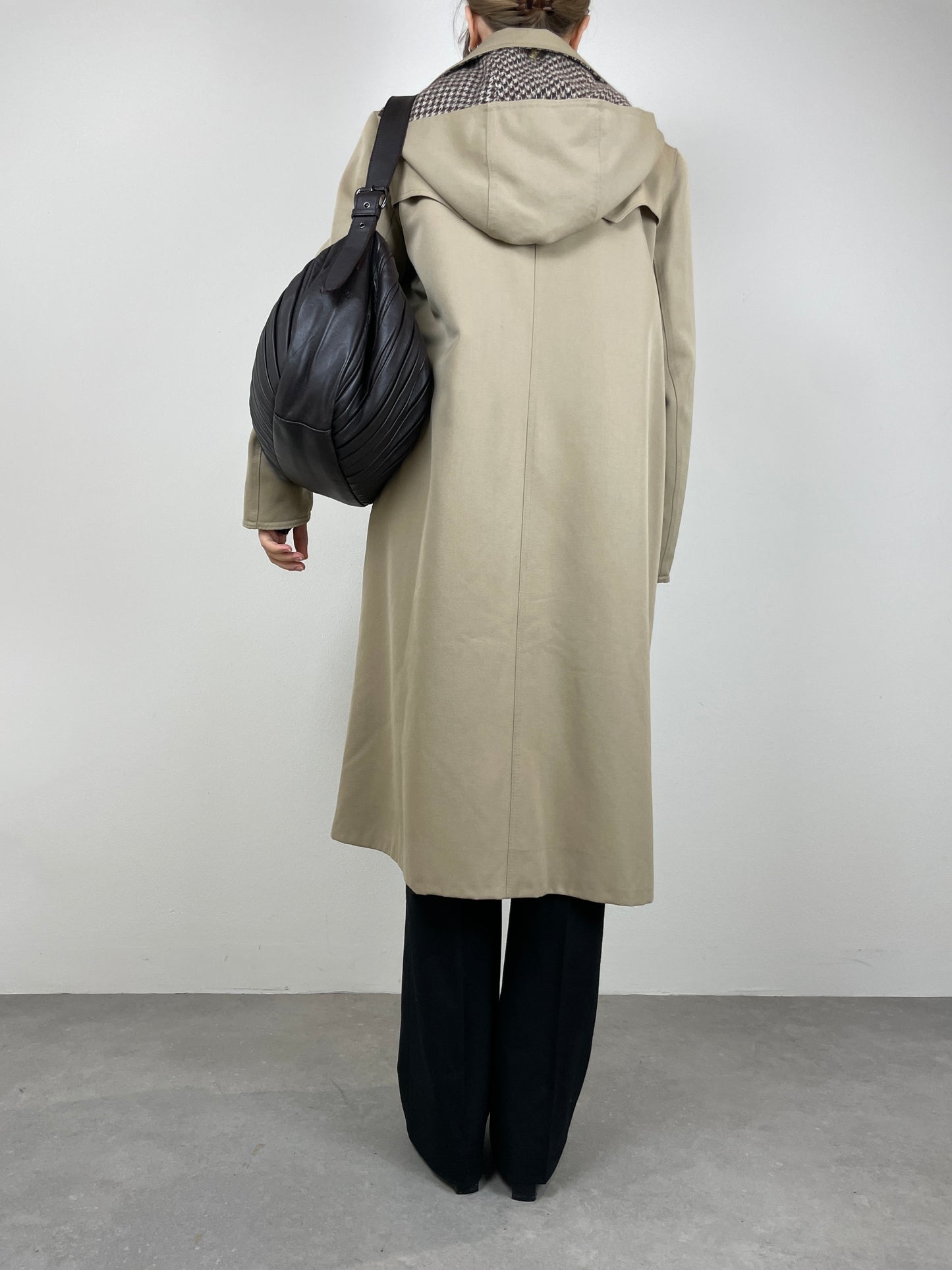 Maxi bag in vera pelle marrone