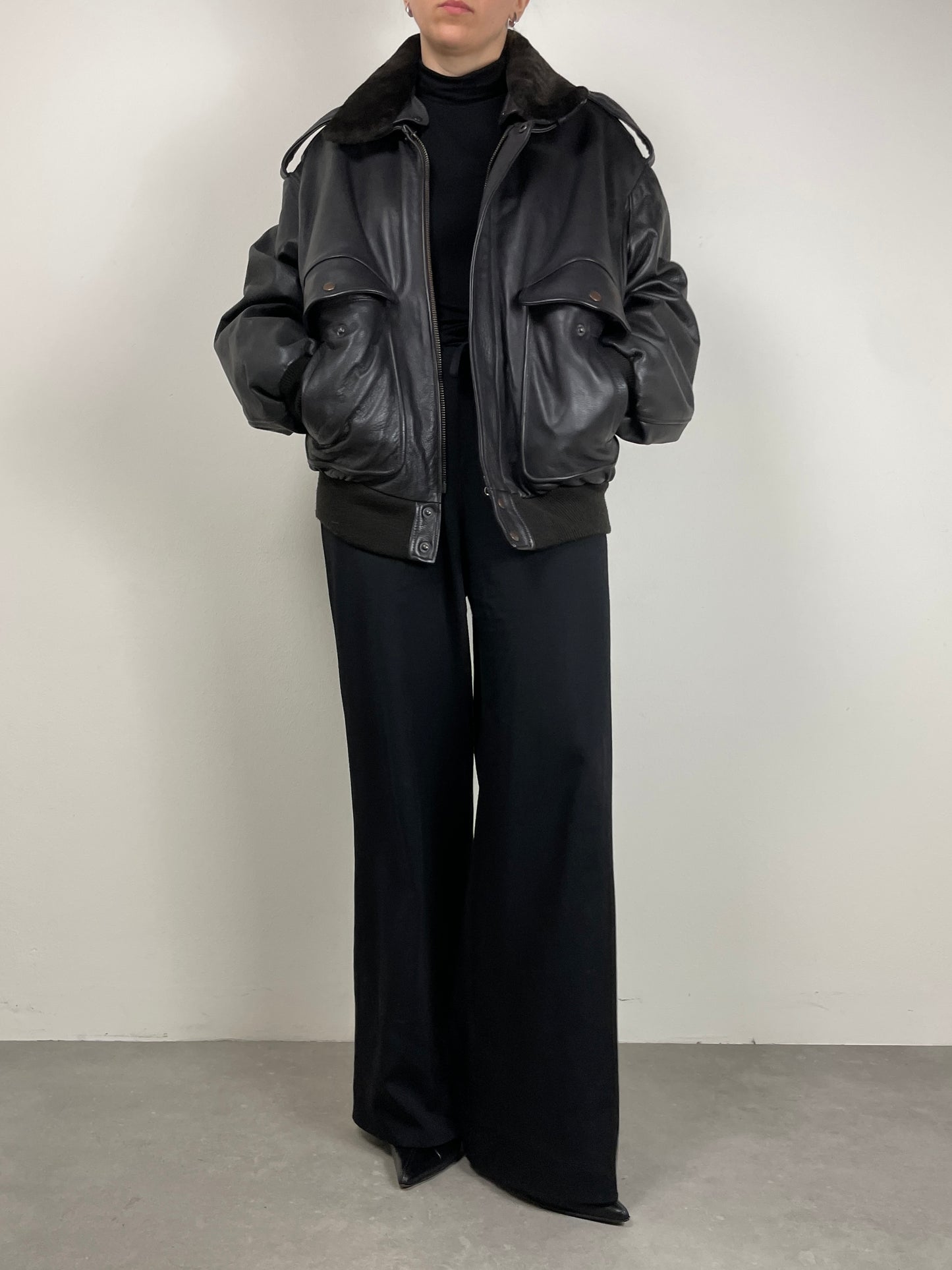 Bomber vintage in vera pelle