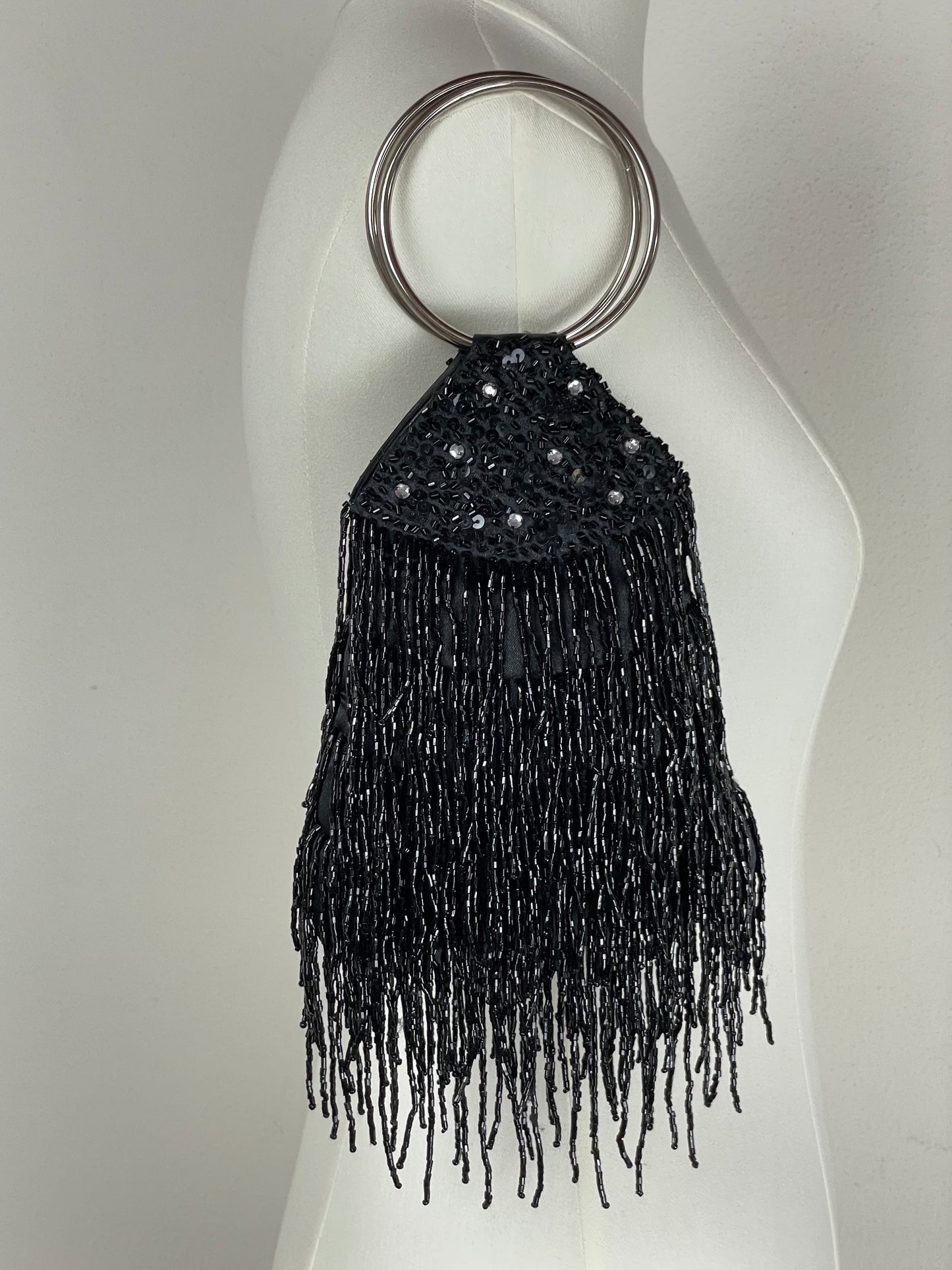 Borsetta vintage in frange di perline