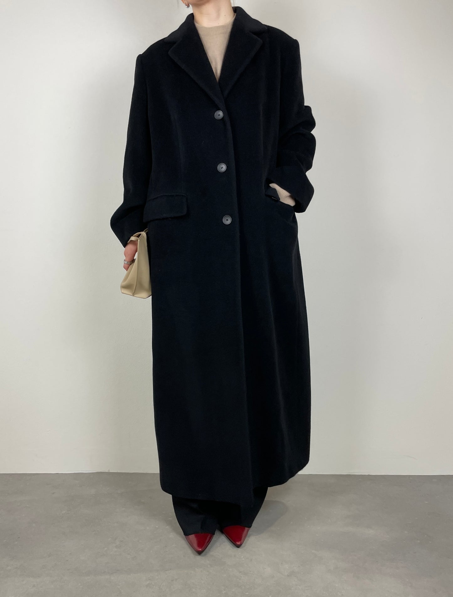 Long wool and cashmere coat