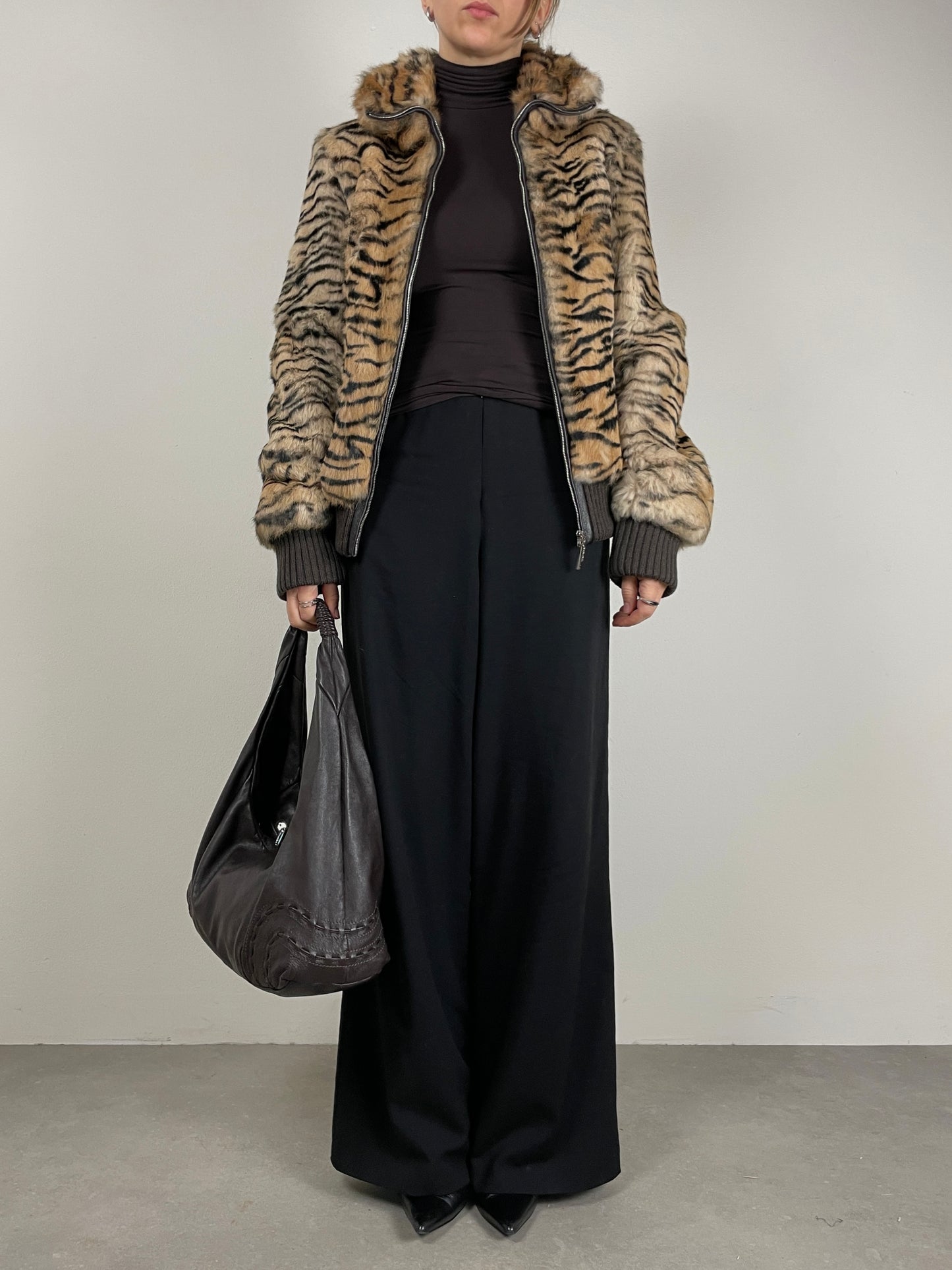 Giacca in vera pelliccia vintage di coniglio