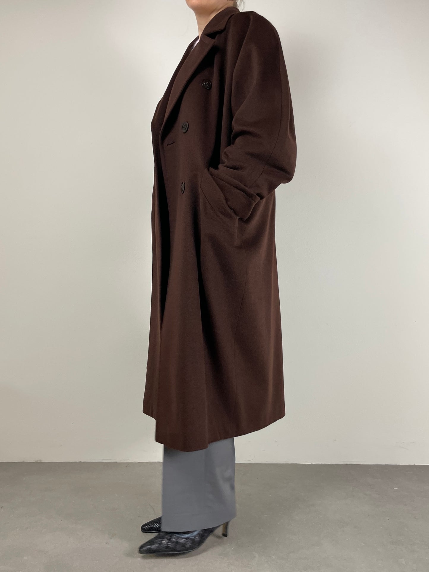Cappotto in lana color cioccolato