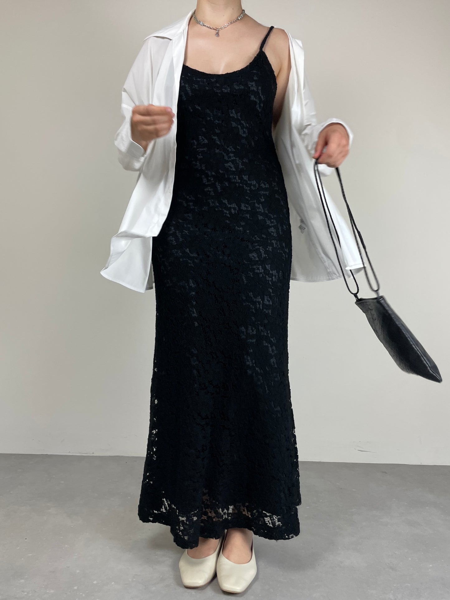 Abito vintage in pizzo nero