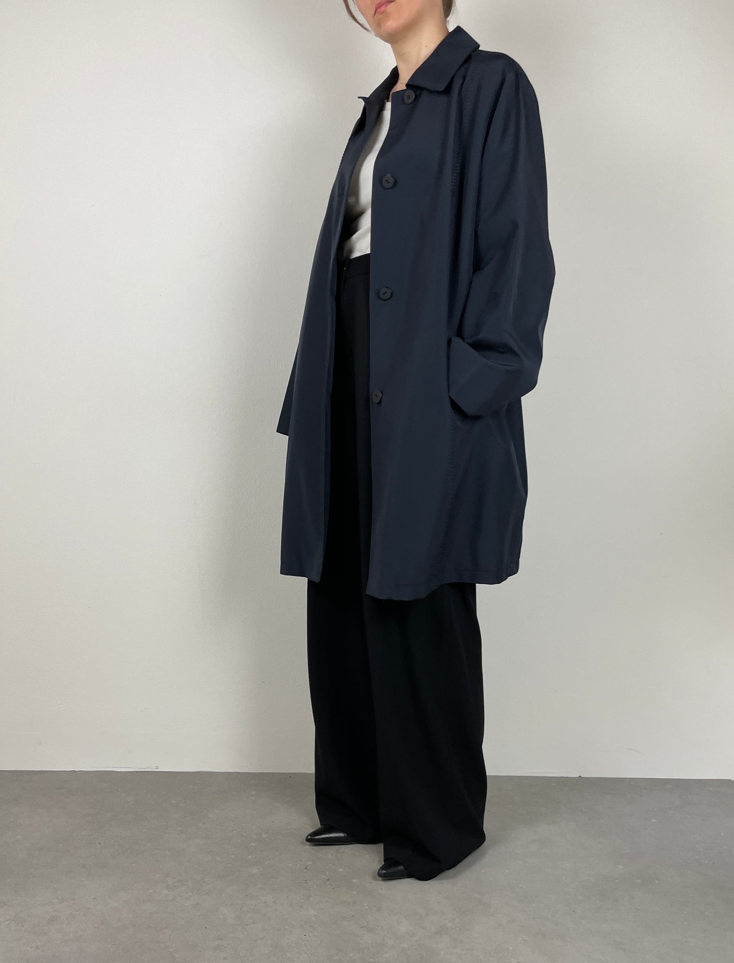 Minimal blue raincoat