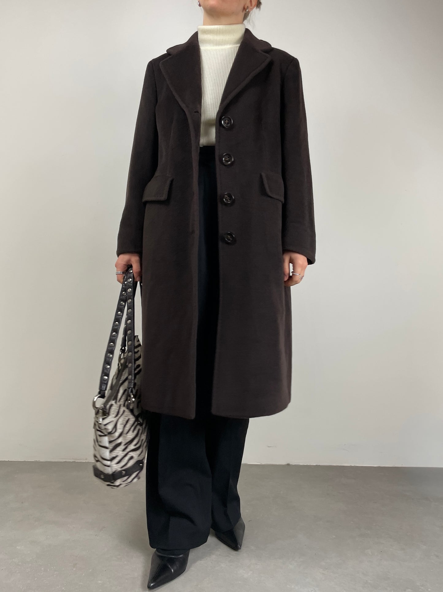 Cappotto Marella in lana marrone
