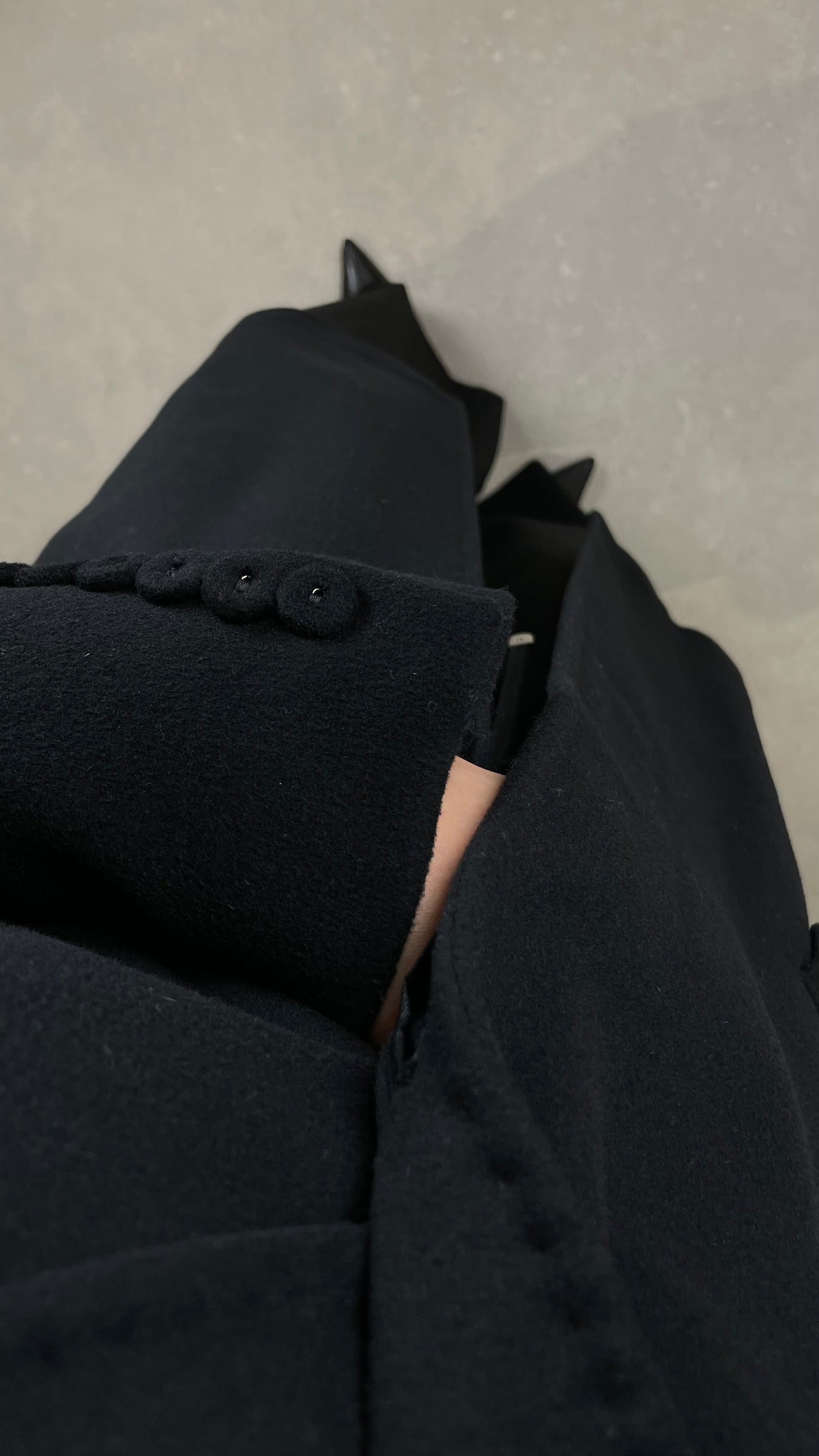 Wool and cashmere soft black coat