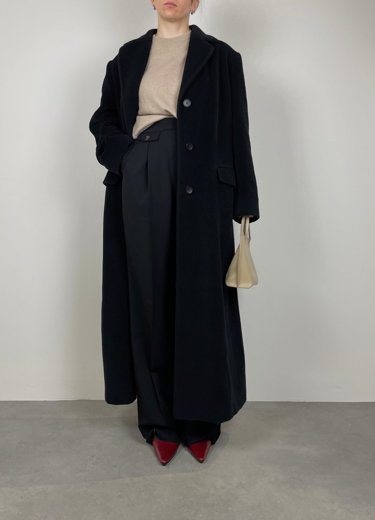 Long wool and cashmere coat