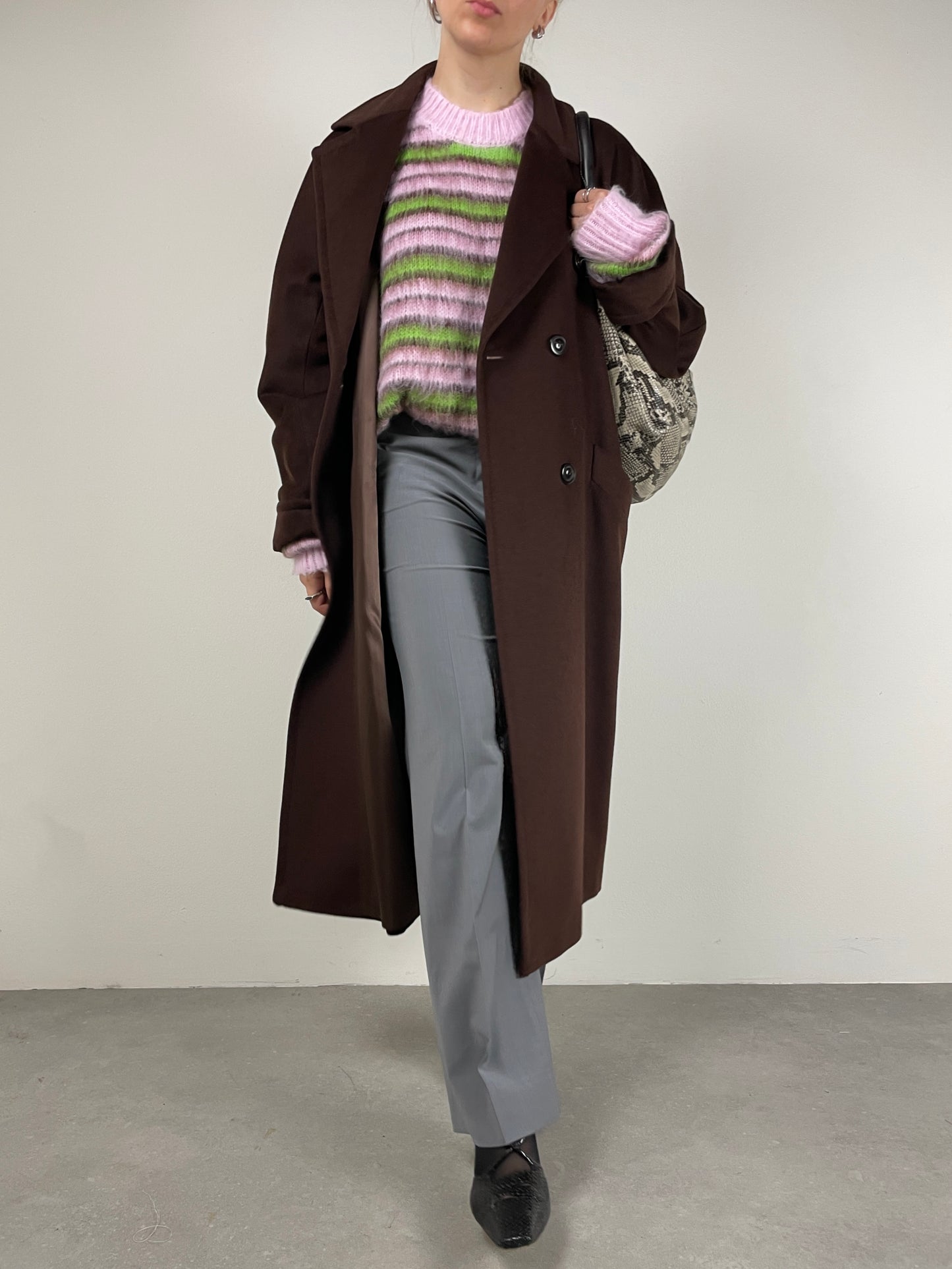Cappotto in lana color cioccolato