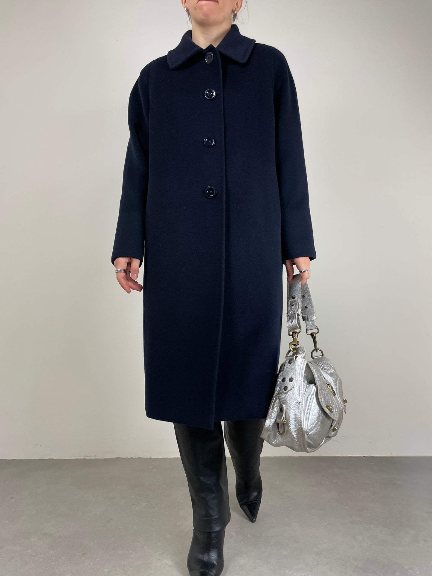 Cappotto Cinzia Rocca in pura lana vergine blu