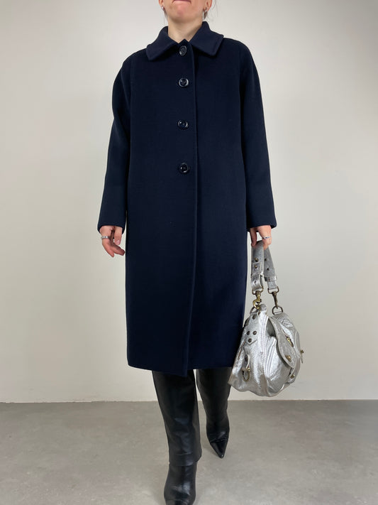 Cappotto Cinzia Rocca in pura lana vergine blu