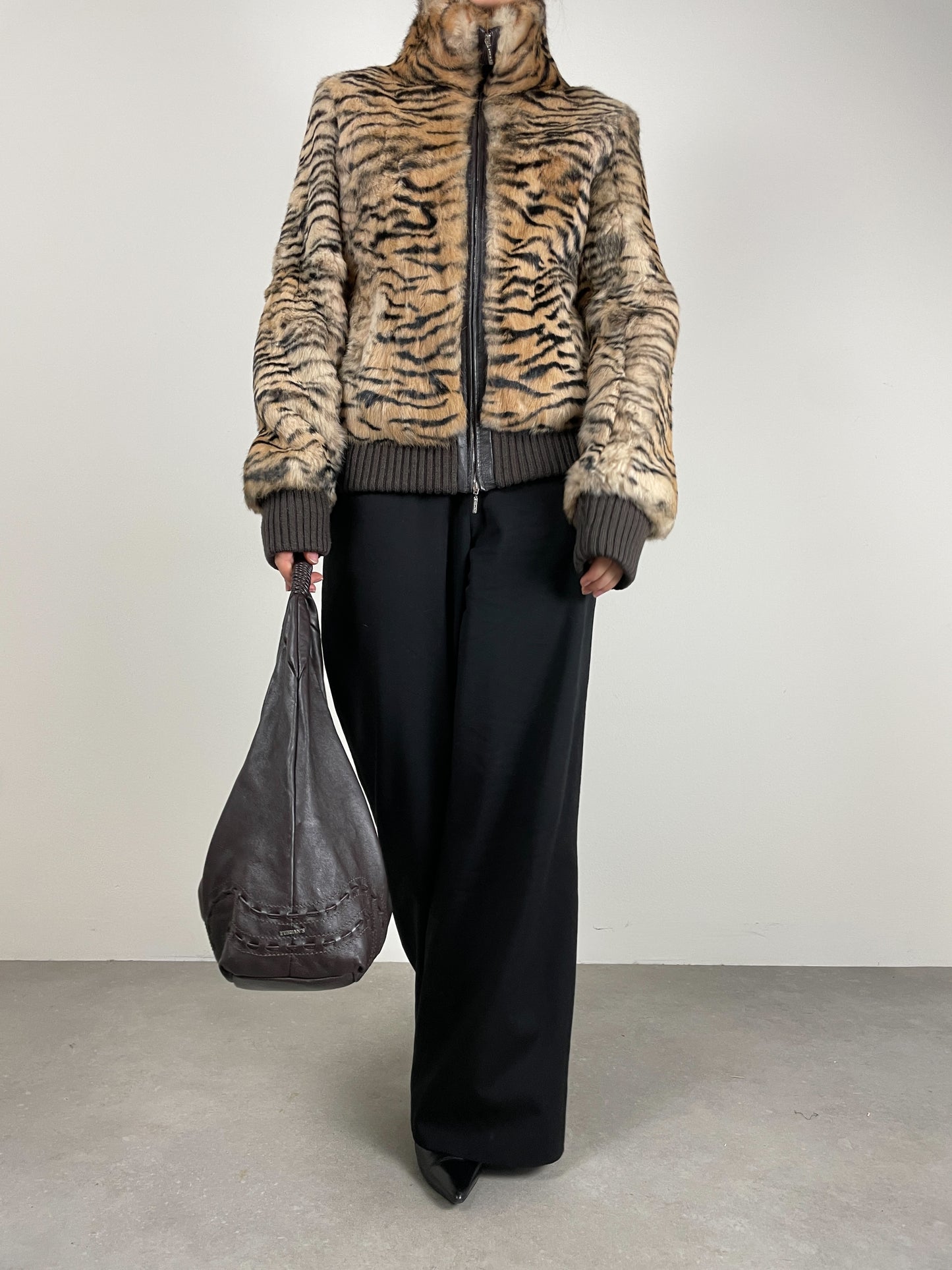 Giacca in vera pelliccia vintage di coniglio