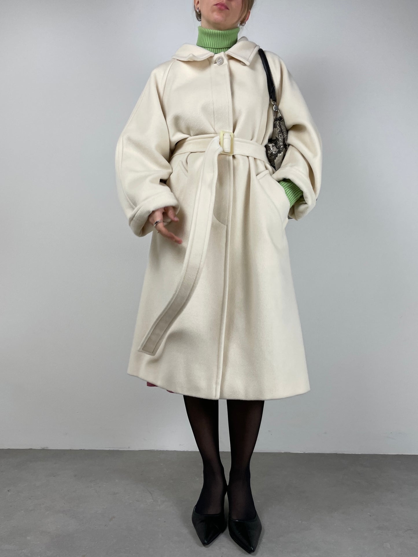 MAX MARA cappotto in lana color crema