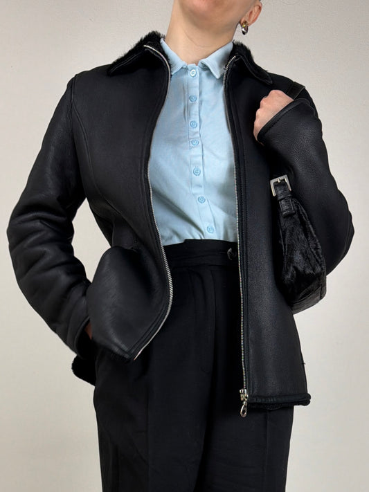 Shearling vintage made in Italy color nero