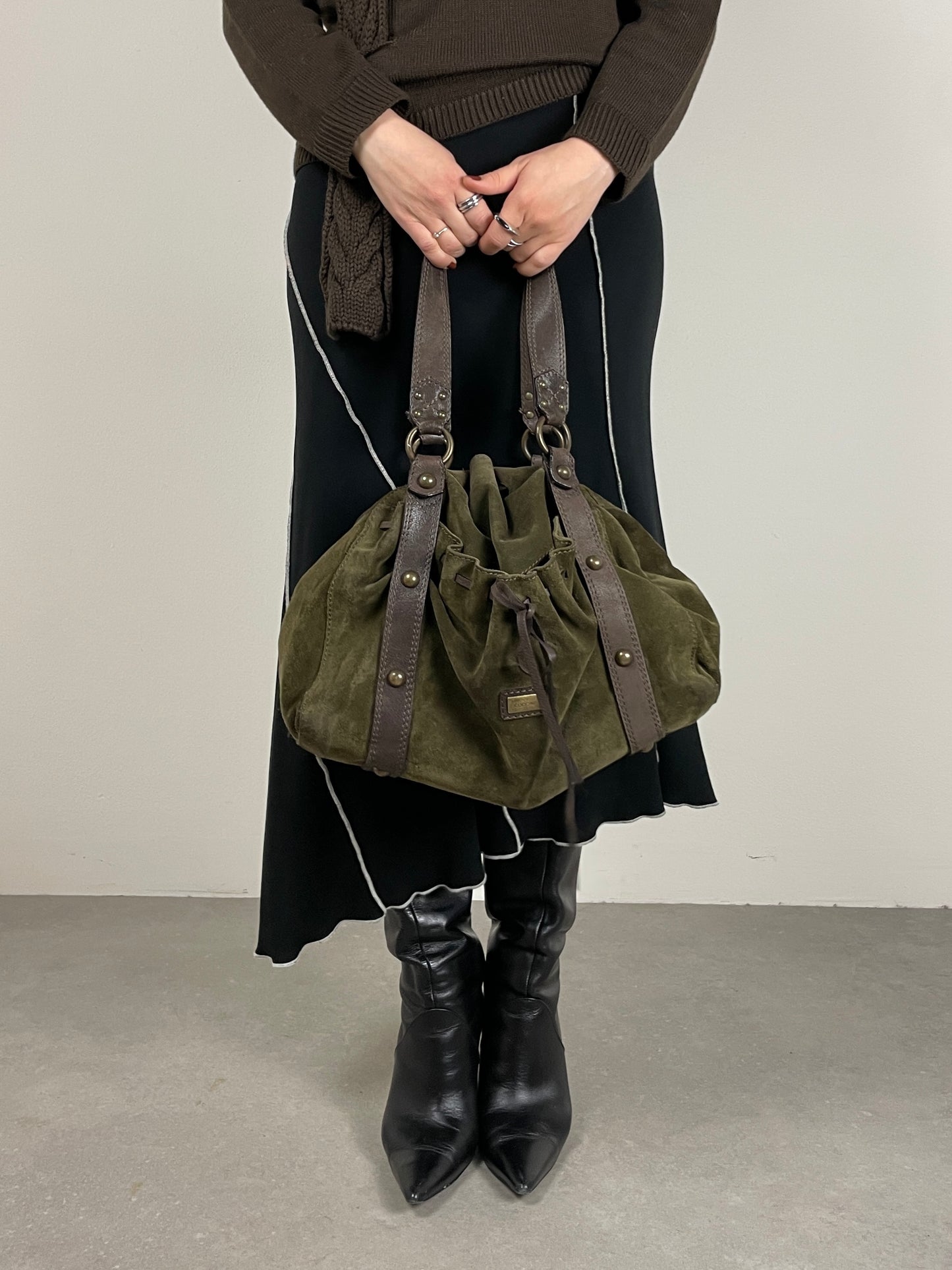 Coccinelle borsa in pelle scamosciata