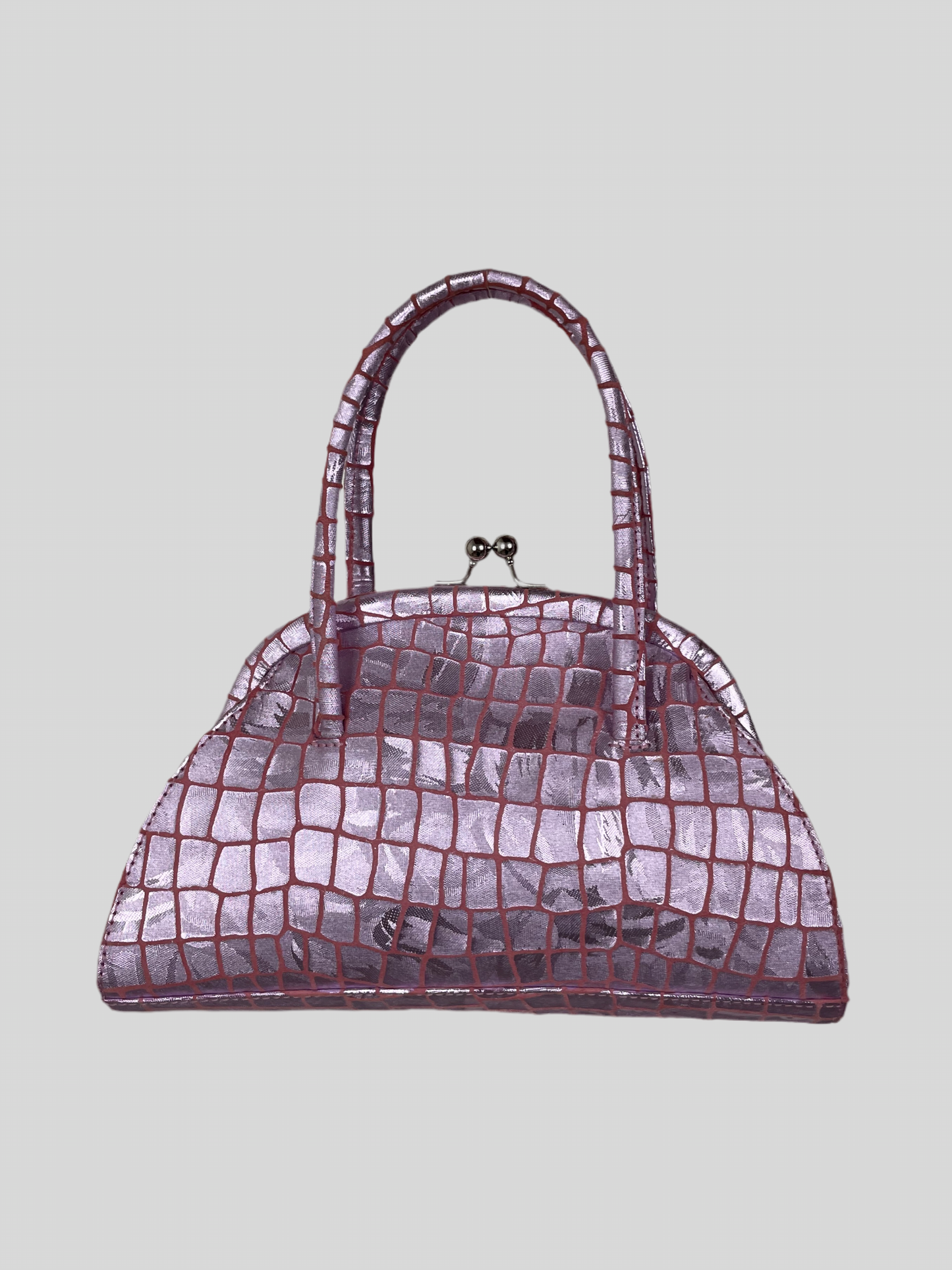 Borsa a mano in pelle rosa
