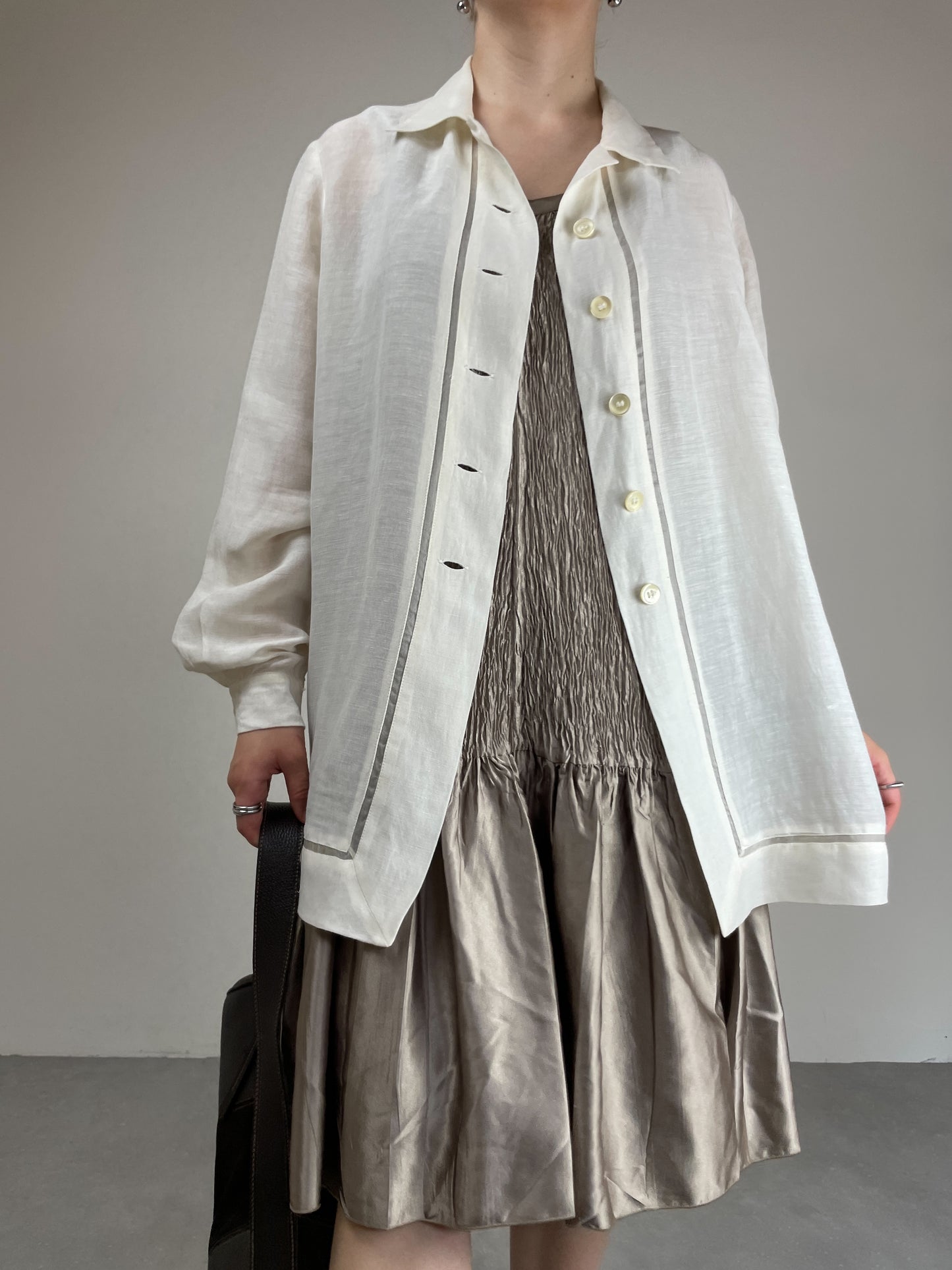 Camicia vintage in lino e cupro