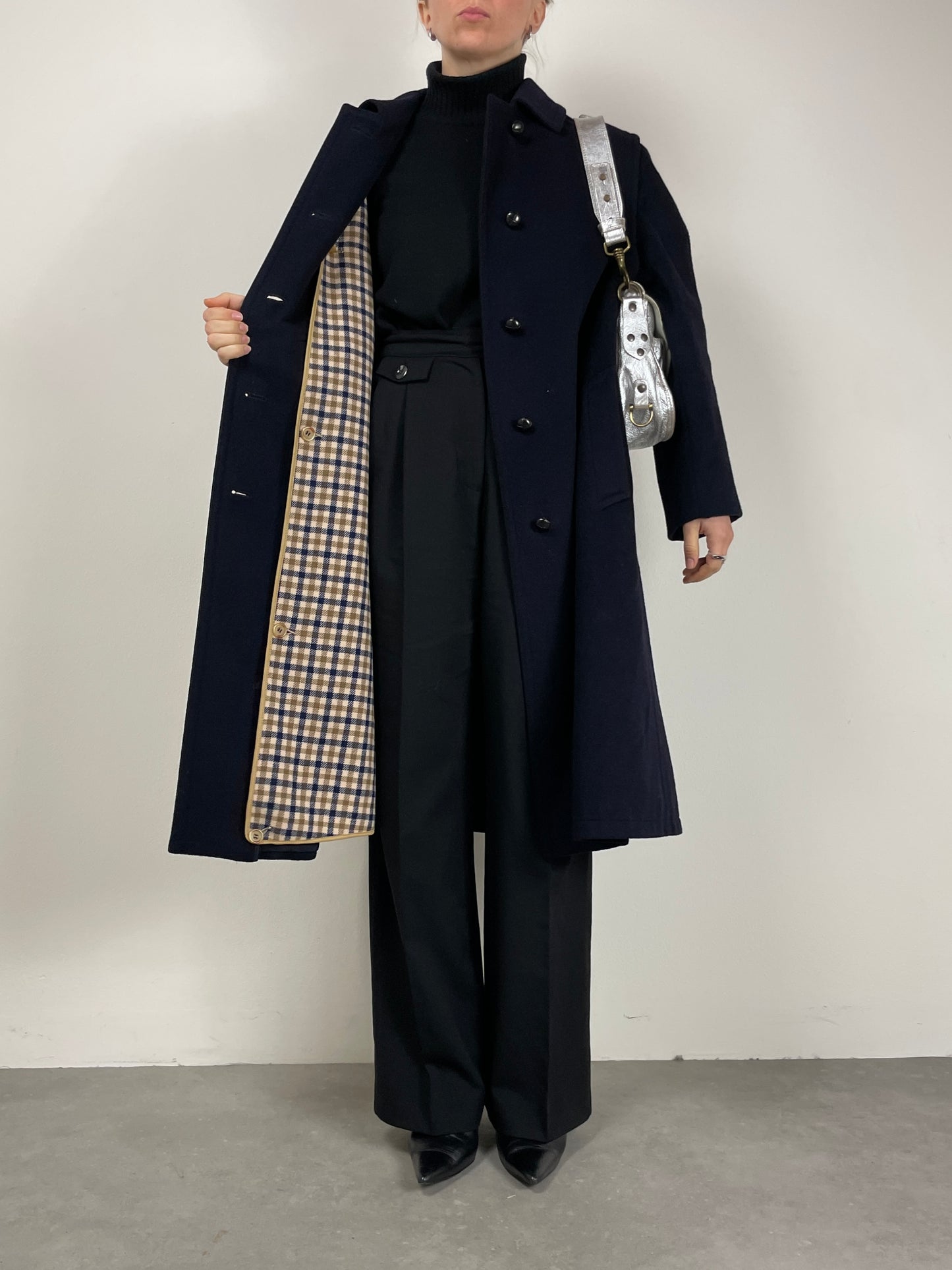 Loden Aquascutum blu in lana e alpaca