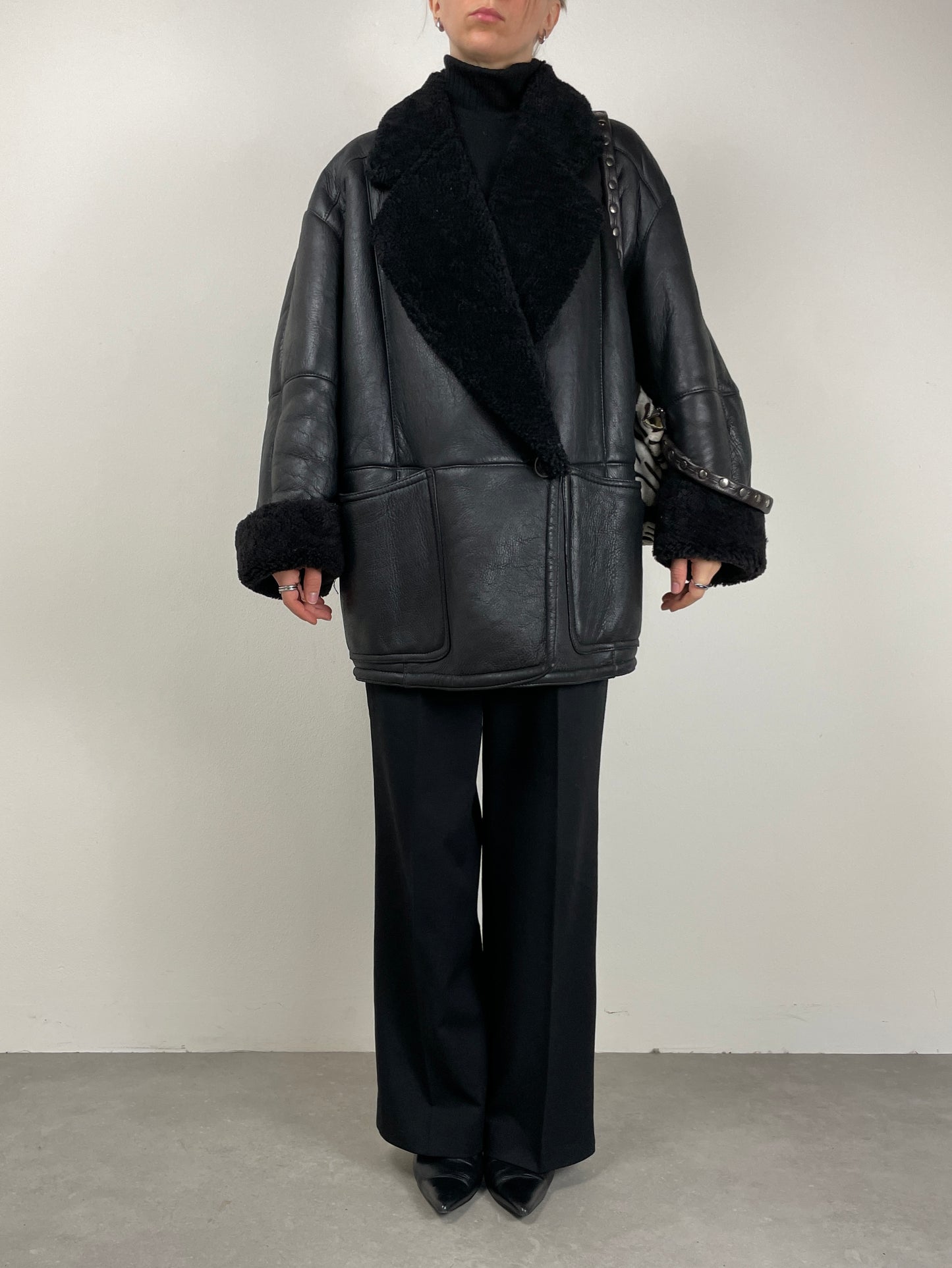 Shearling vintage nero